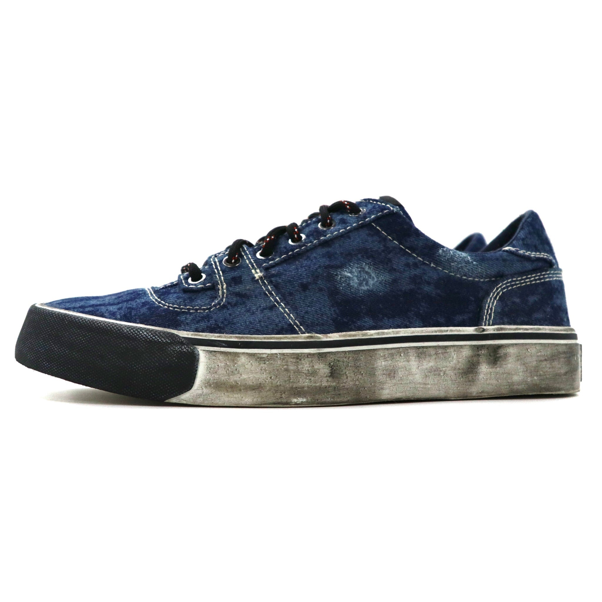 DIESEL denim sneakers US8.5 Blue Canvas Damage Processing S-FLIP