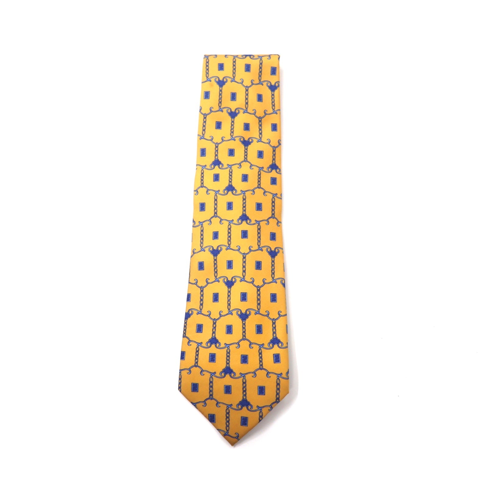 FENDI tie Yellow Silk Italian Zucca Pattern – 日本然リトテ