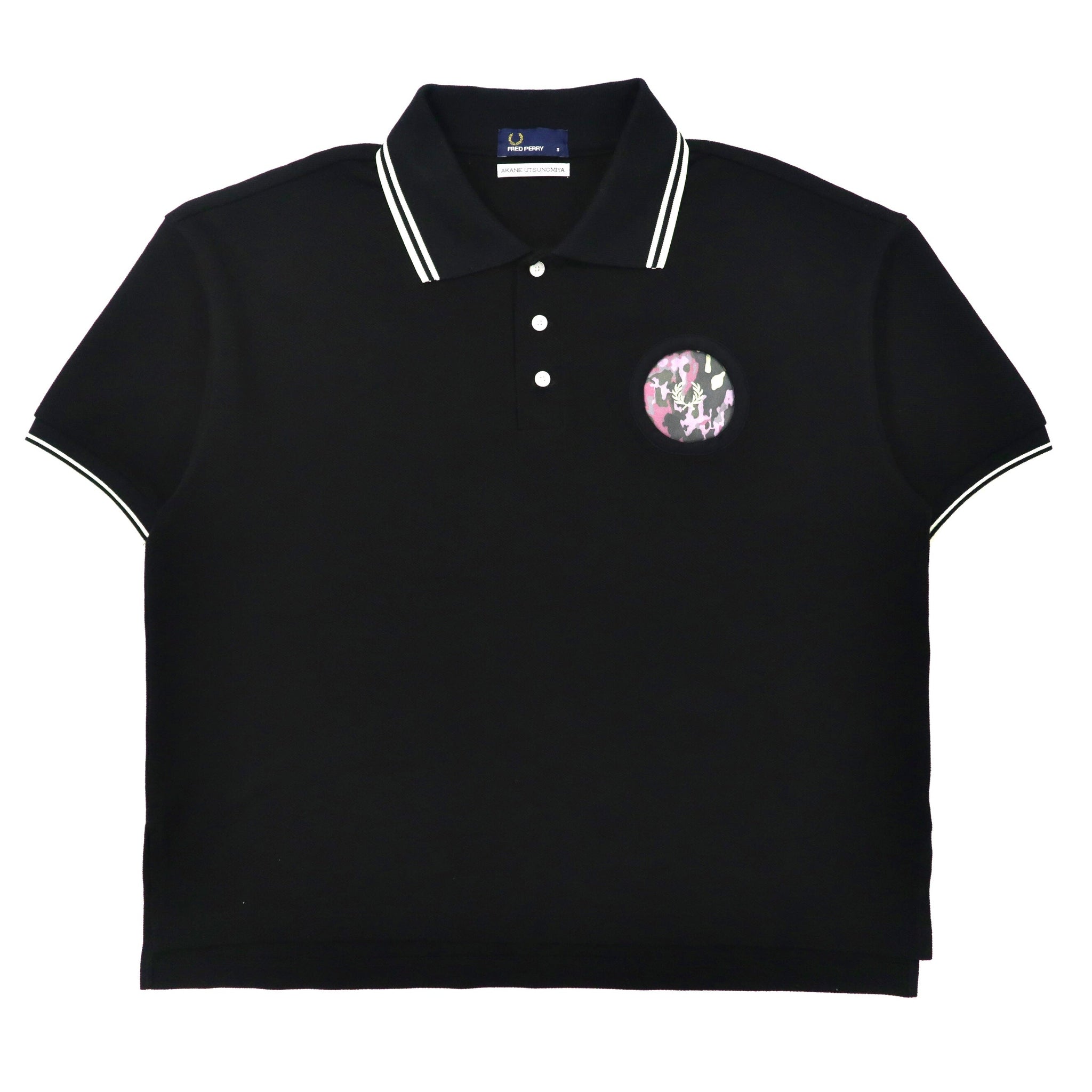 Fred Perry x AKANE UTSUNOMIYA Big Size Polo Shirt S Black Cotton