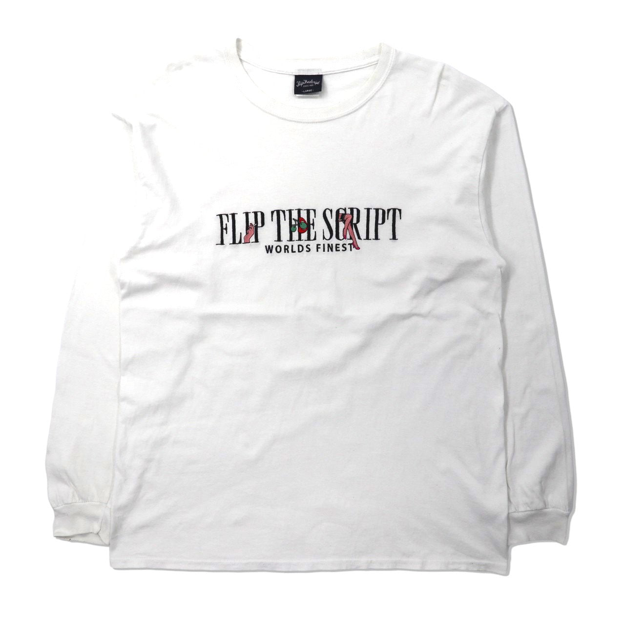 Flip The Script ロングスリーブTシャツ L ホワイト コットン ロゴ刺繍 – 日本然リトテ
