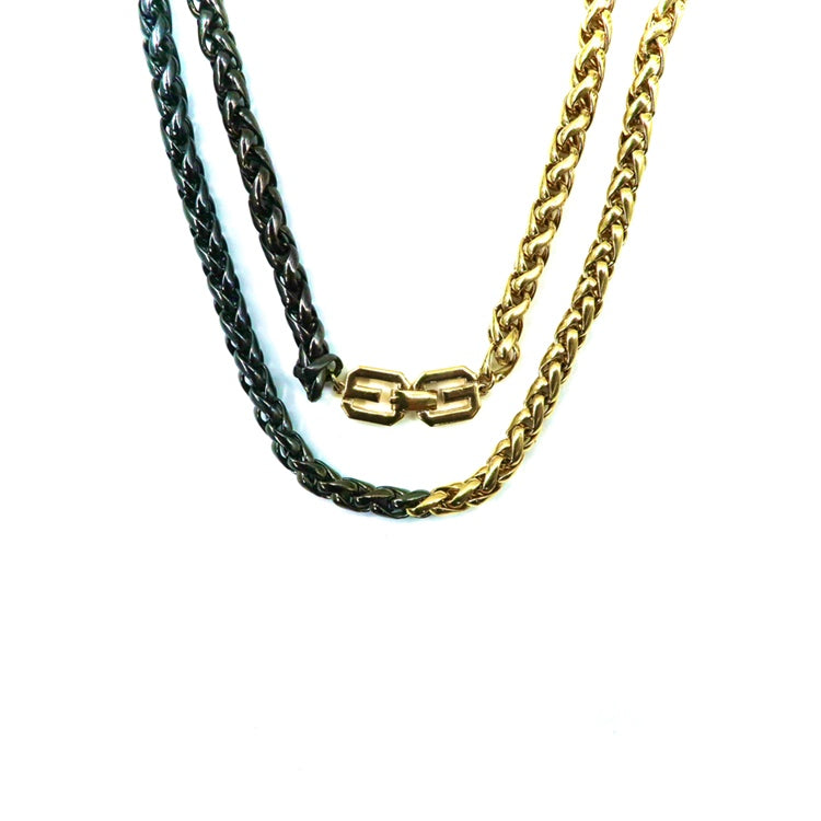 GIVENCHY Bicolor Long Necklace Black Gold 2WAY – 日本然リトテ