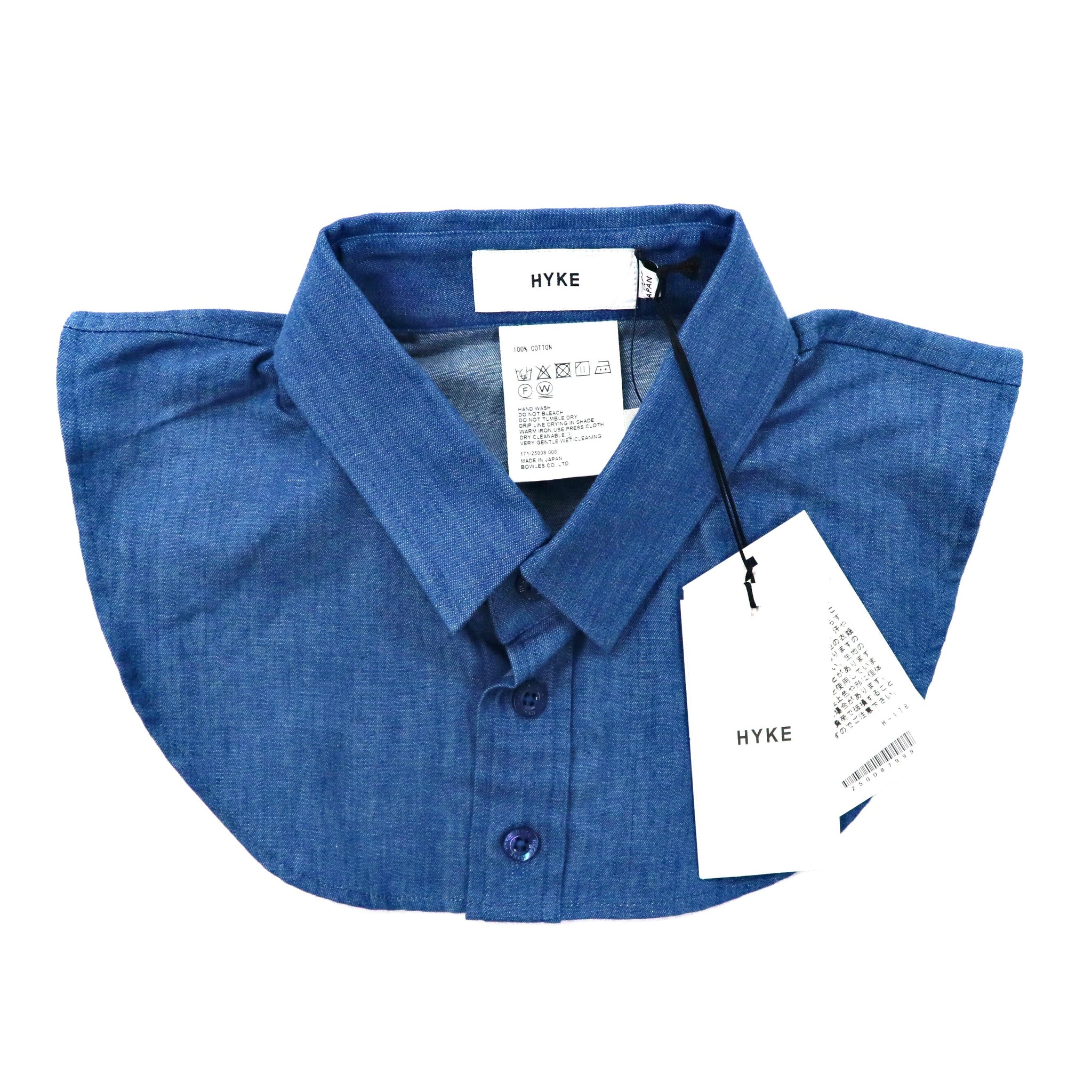HYKE collar Free Blue Cotton 25008-7999 Japan MADE unused – 日本然