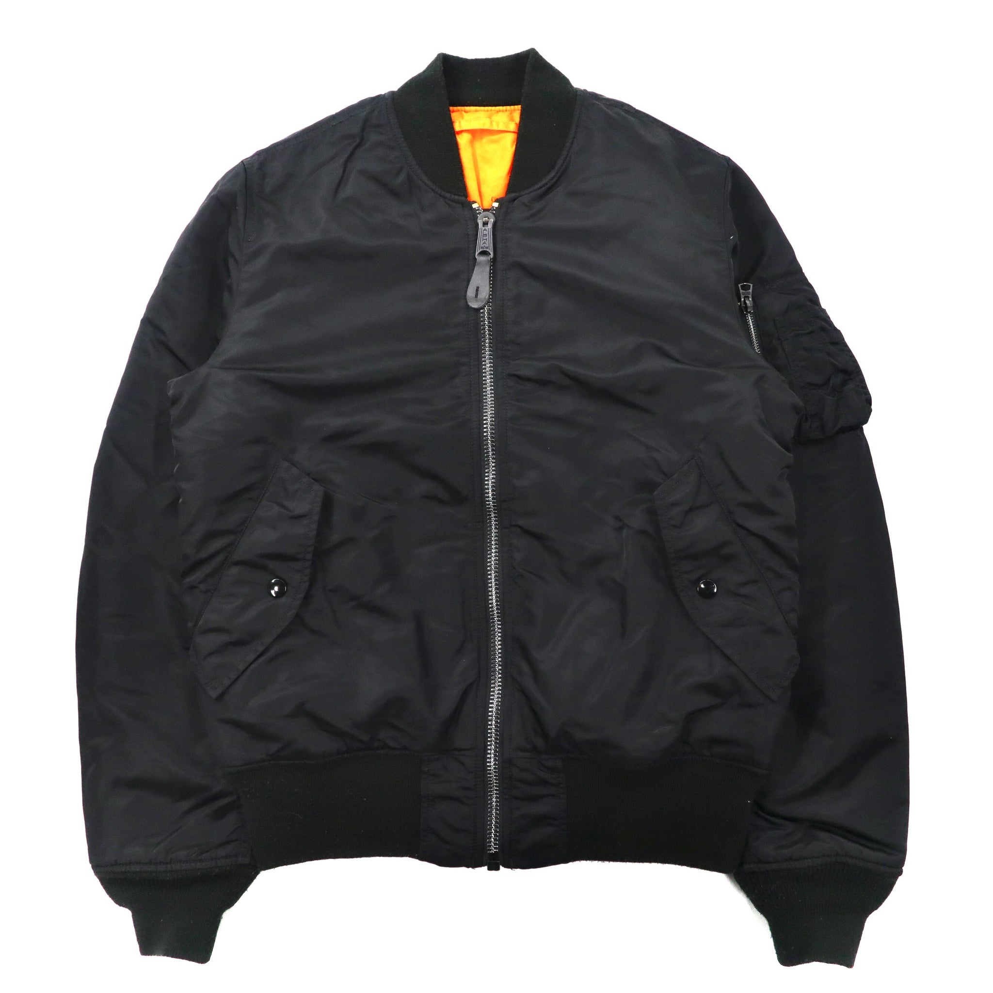 ALPHA INDUSTRIES Reversible MA-1 Flight Jacket M Black Orange