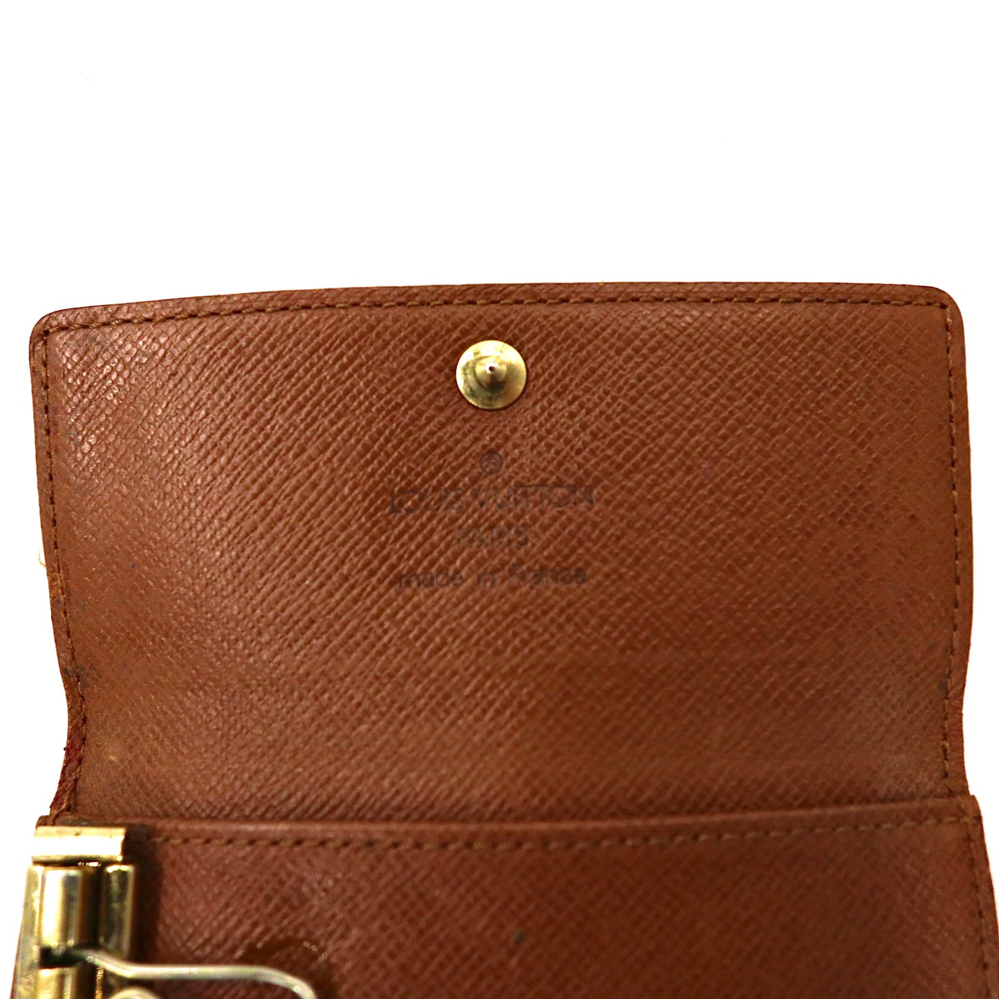 LOUIS VUITTON 4 Key Case Brown PVC Monogram Multicle 4 M62631 Made in France
