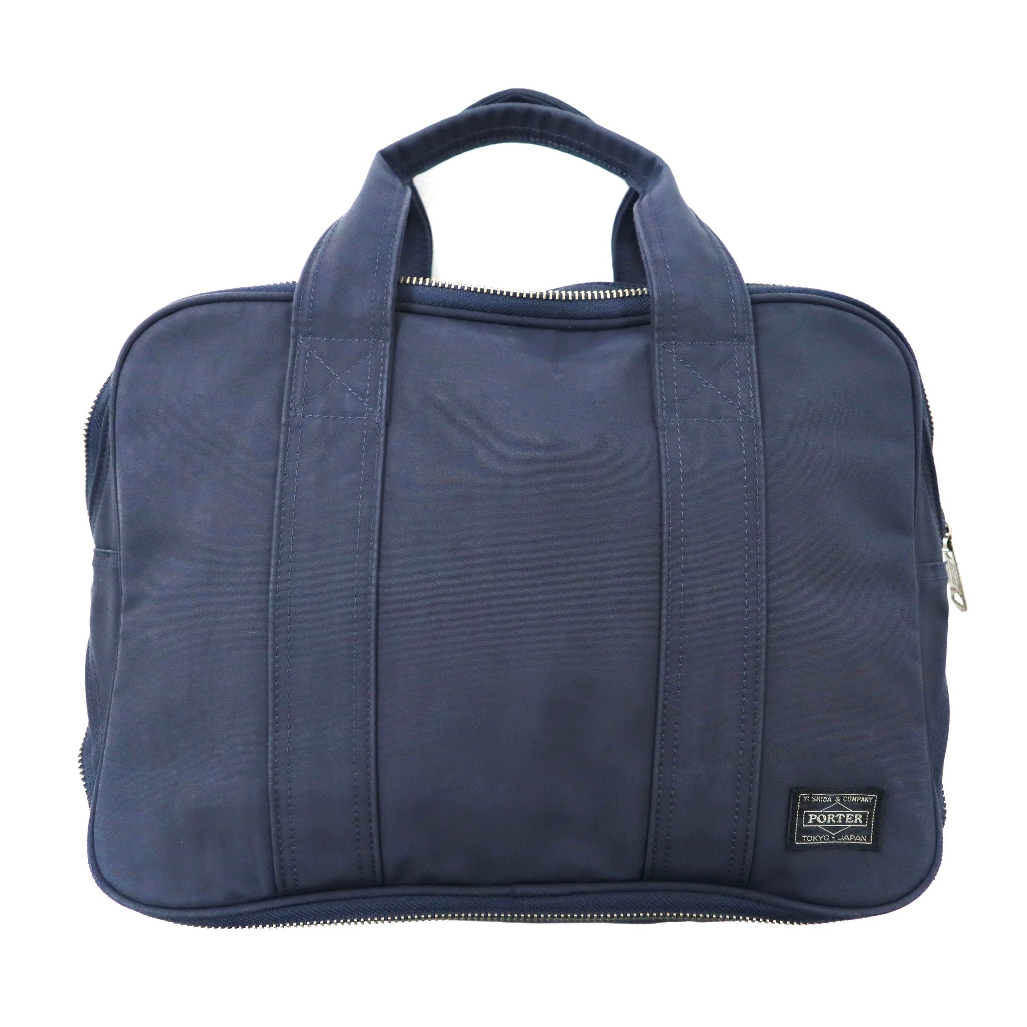 PORTER Double Zip Handbag Navy Nylon Japan MADE – 日本然リトテ