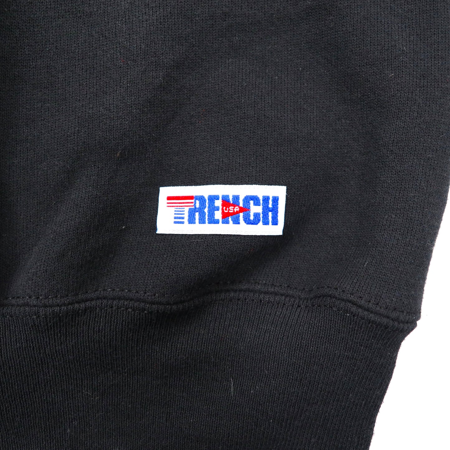 TRENCH ULTRA Printed Sweatshirt L Black Cotton Brushed Back Football NFL New Orleans Saints Big Size 90's Made in USA