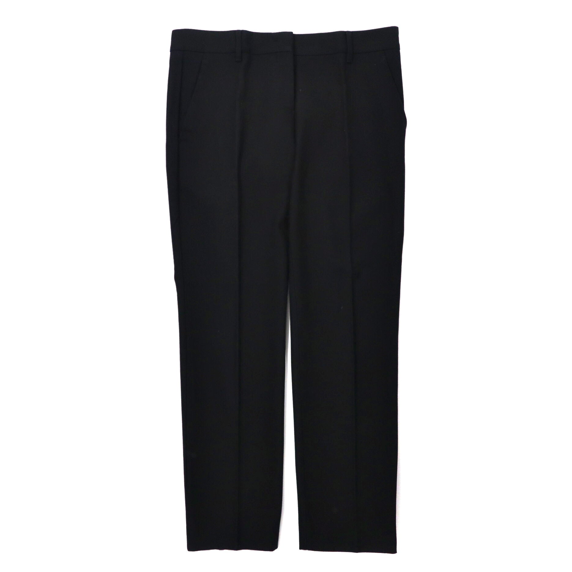 PRADA Tapered Slacks Pants 44 Black Cotton Center Press Romania 