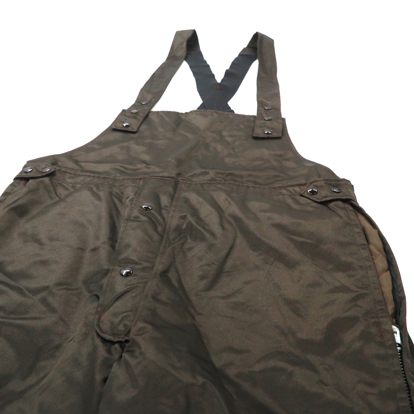 Uniform Unlimited Flight Pants Overalls L Khaki Nylon Quilted Liner with Suspenders Bar TALON IDEAL Zip 60's Made in USA