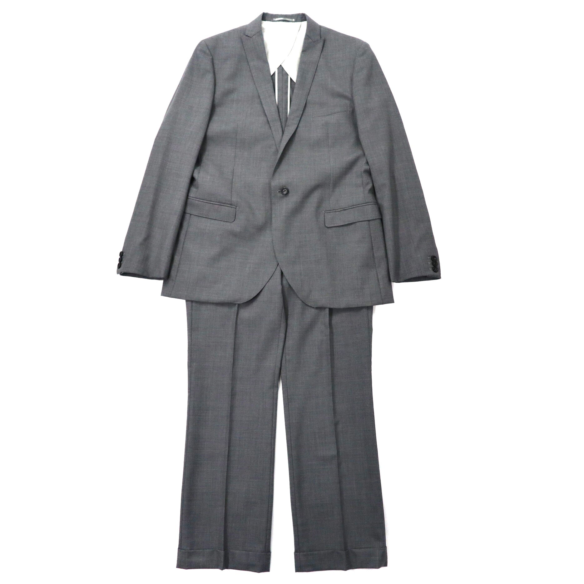 International Gallery BEAMS 1B Suit Setup 50 Gray Wool 41-17-0685 