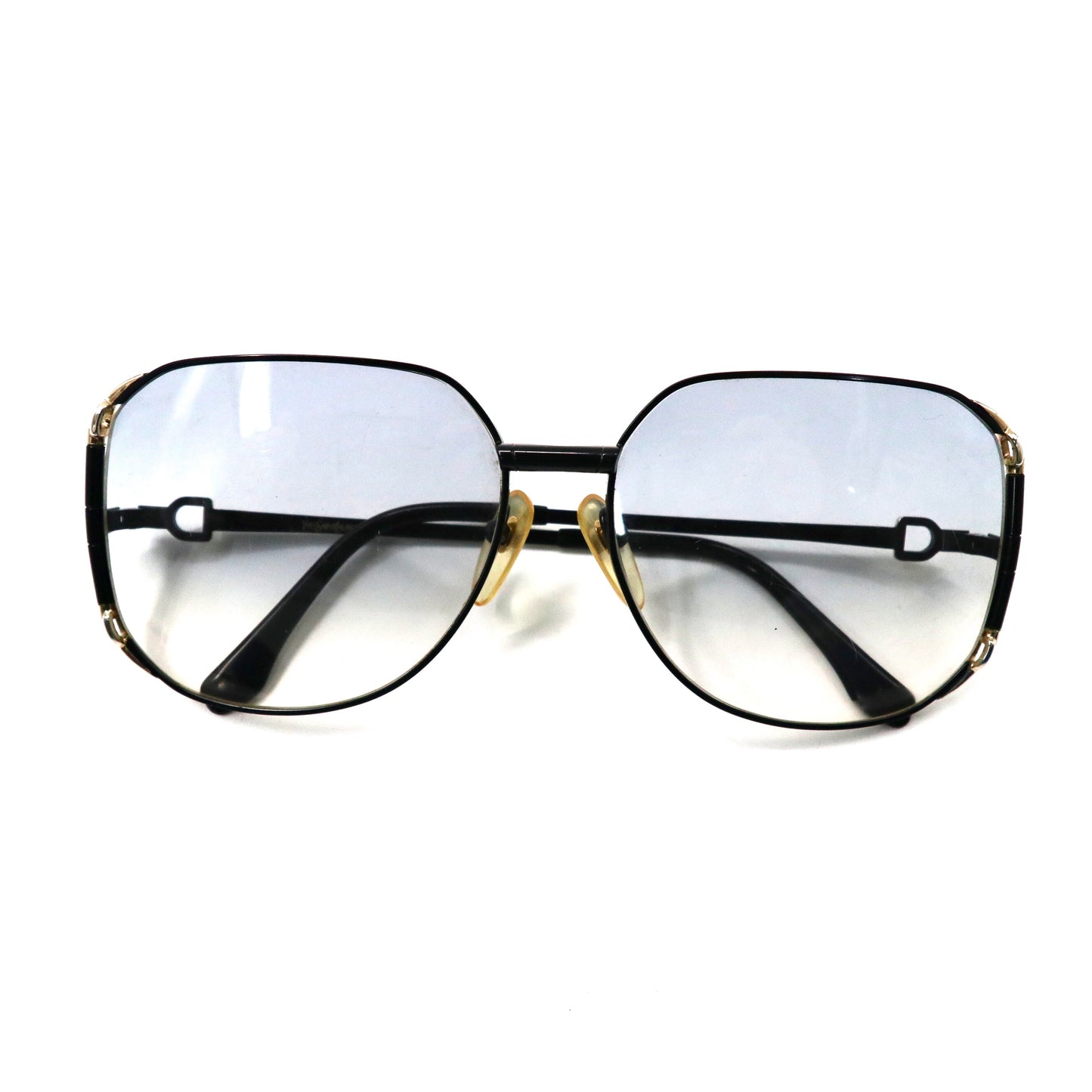 YVES SAINT LAURENT Sunglasses Black Square Teardrop Gradient Lens 31-8601 Old