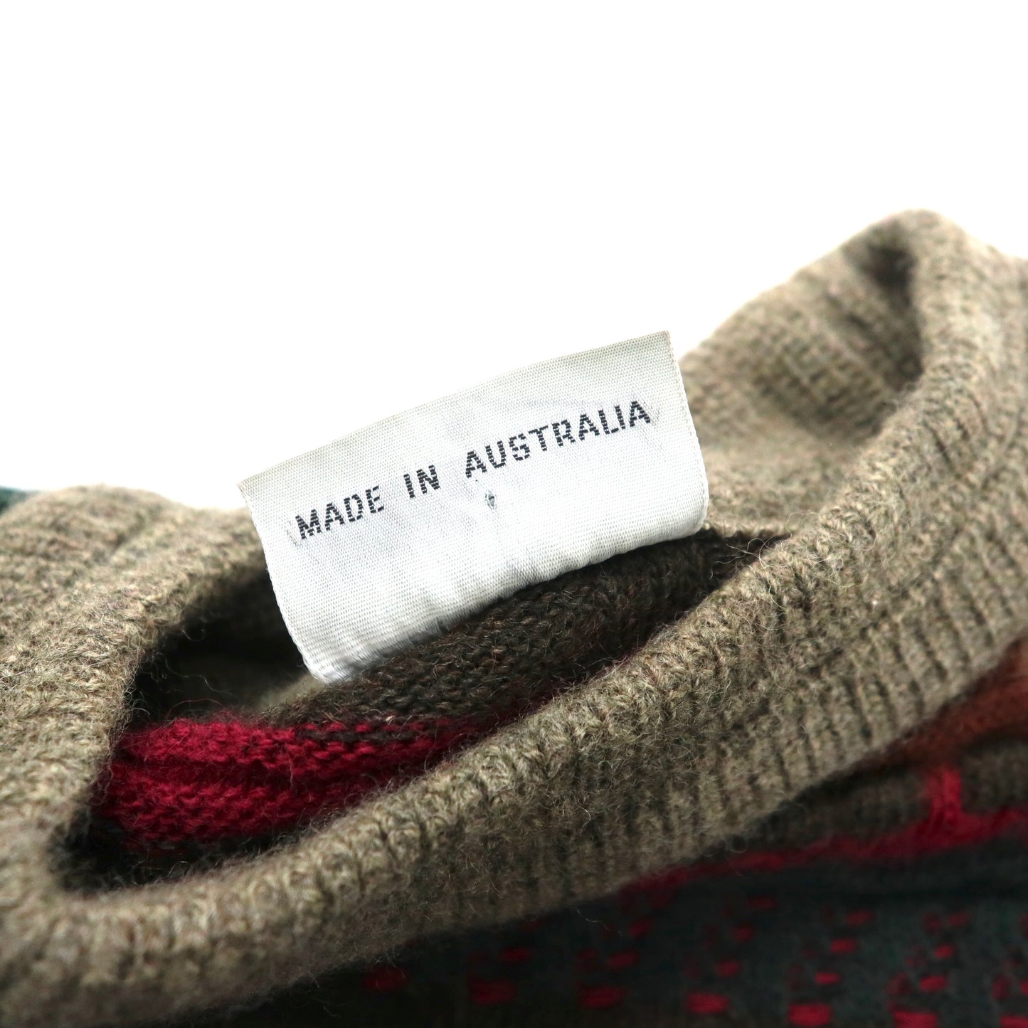 IL DANTE Big Size 3D Knit Sweater S Brown Wool All Over Pattern 90's Made in Australia