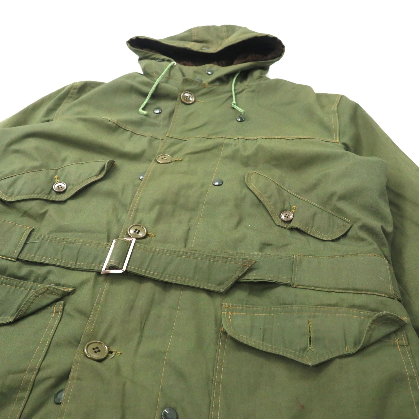 US ARMY M-47 Full Set Field Parka Mods Coat 48 Khaki Boa Liner Detachable Belt Included Military
