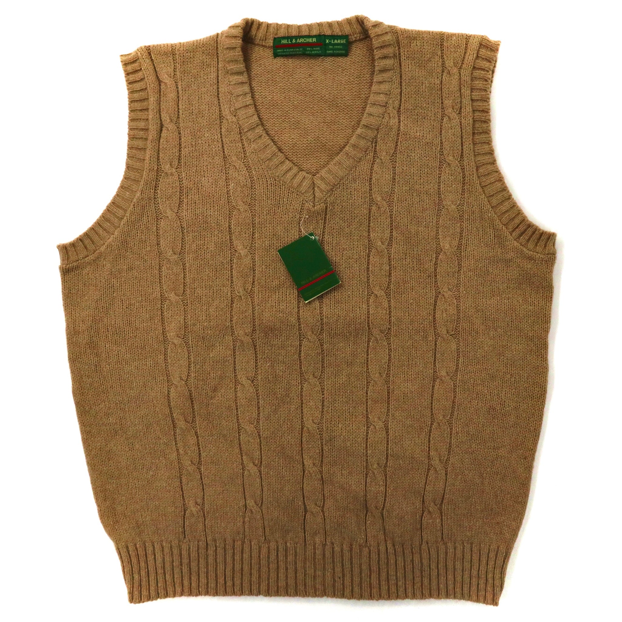 Fisherman Knit Vest アランニット ベスト XL ベージュ ウール