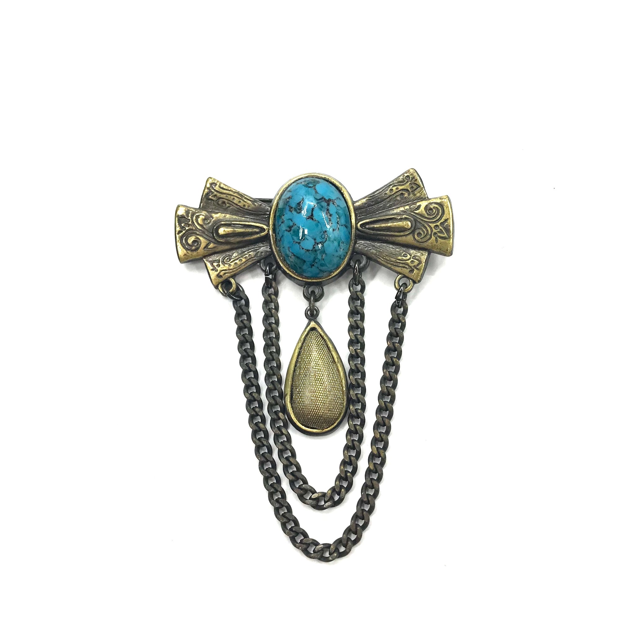 Vintage Turquoise Broach ヴィンテージ ターコイズ ブローチ ブルー ...