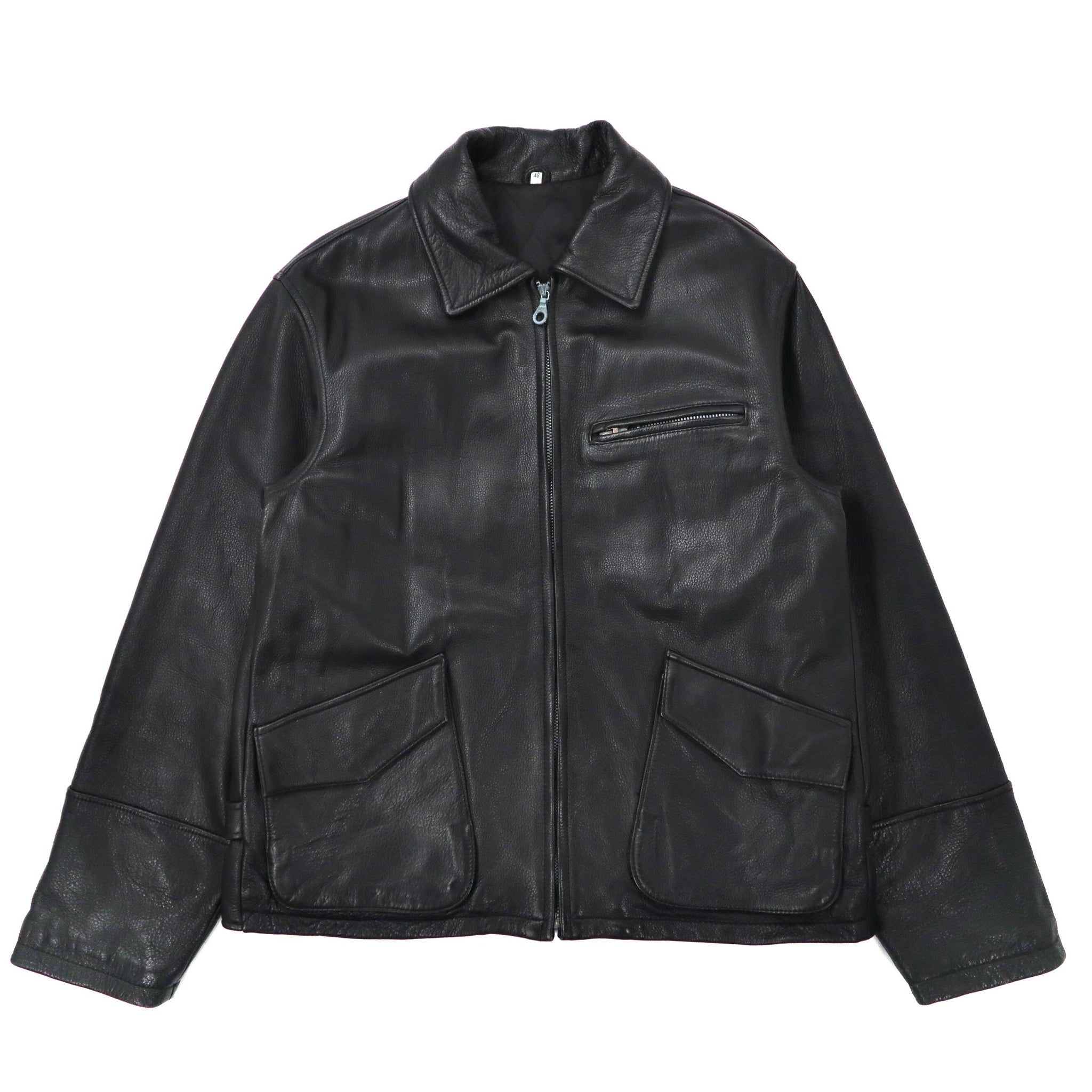 Closed UOMO DONNA Leather Tracker Jacket 48 Black Cowhide