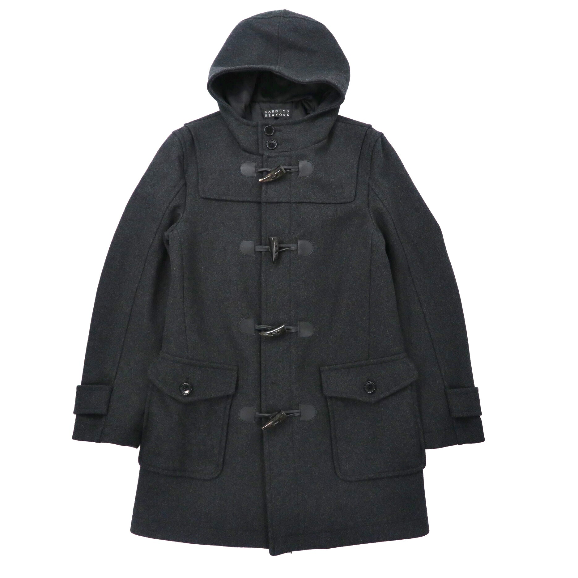 再入荷！ GLENOVER×BARNEYS ウール NEWYORK 黒 ダッフルコート コート