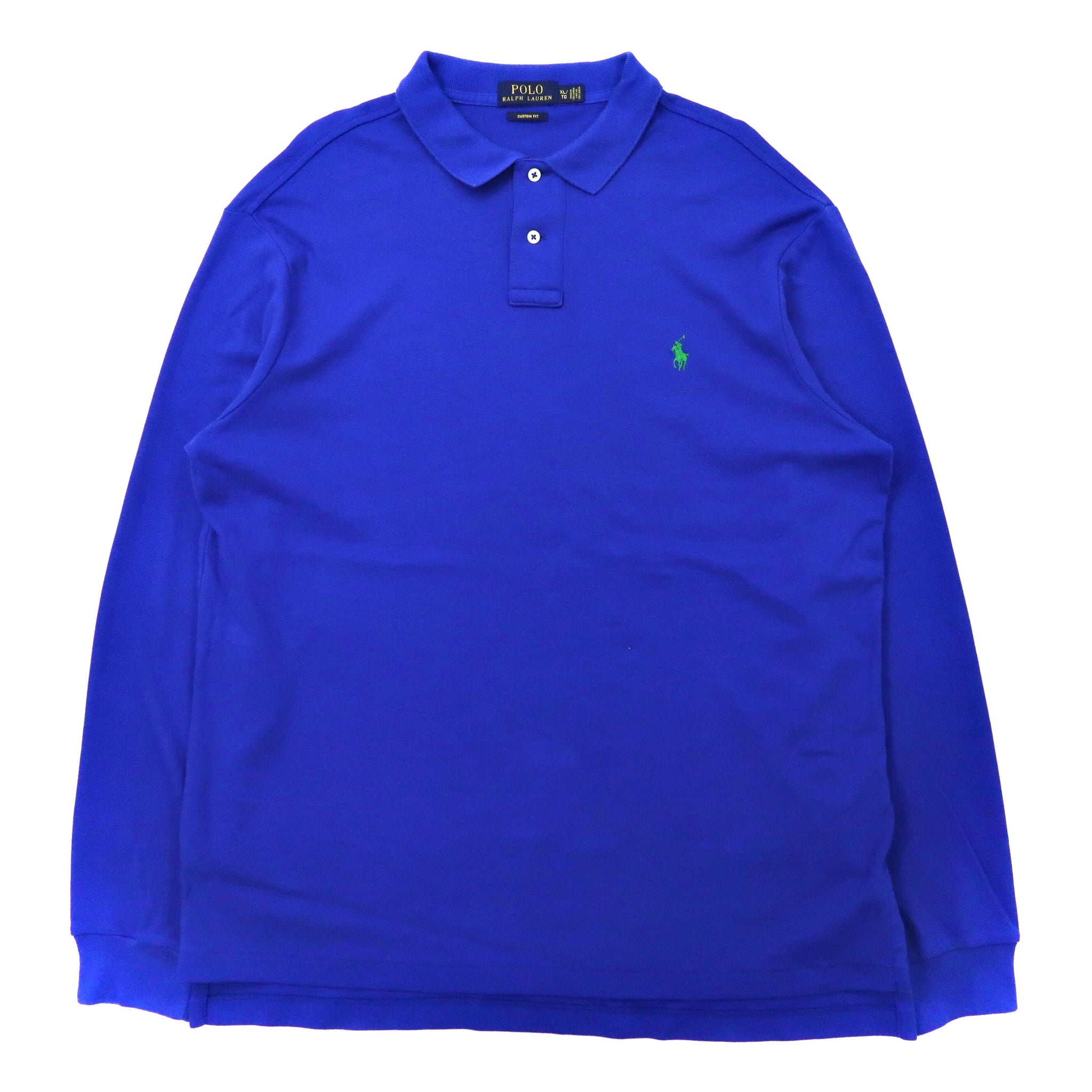 POLO RALPH LAUREN ビッグサイズ 長袖ポロシャツ XL ブルー コットン 