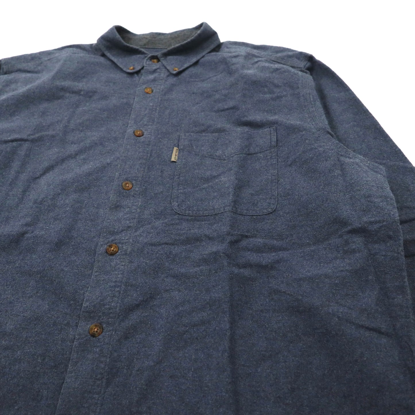 WOOLRICH ビッグサイズ ボタンダウンシャツ XLT ネイビー コットン
