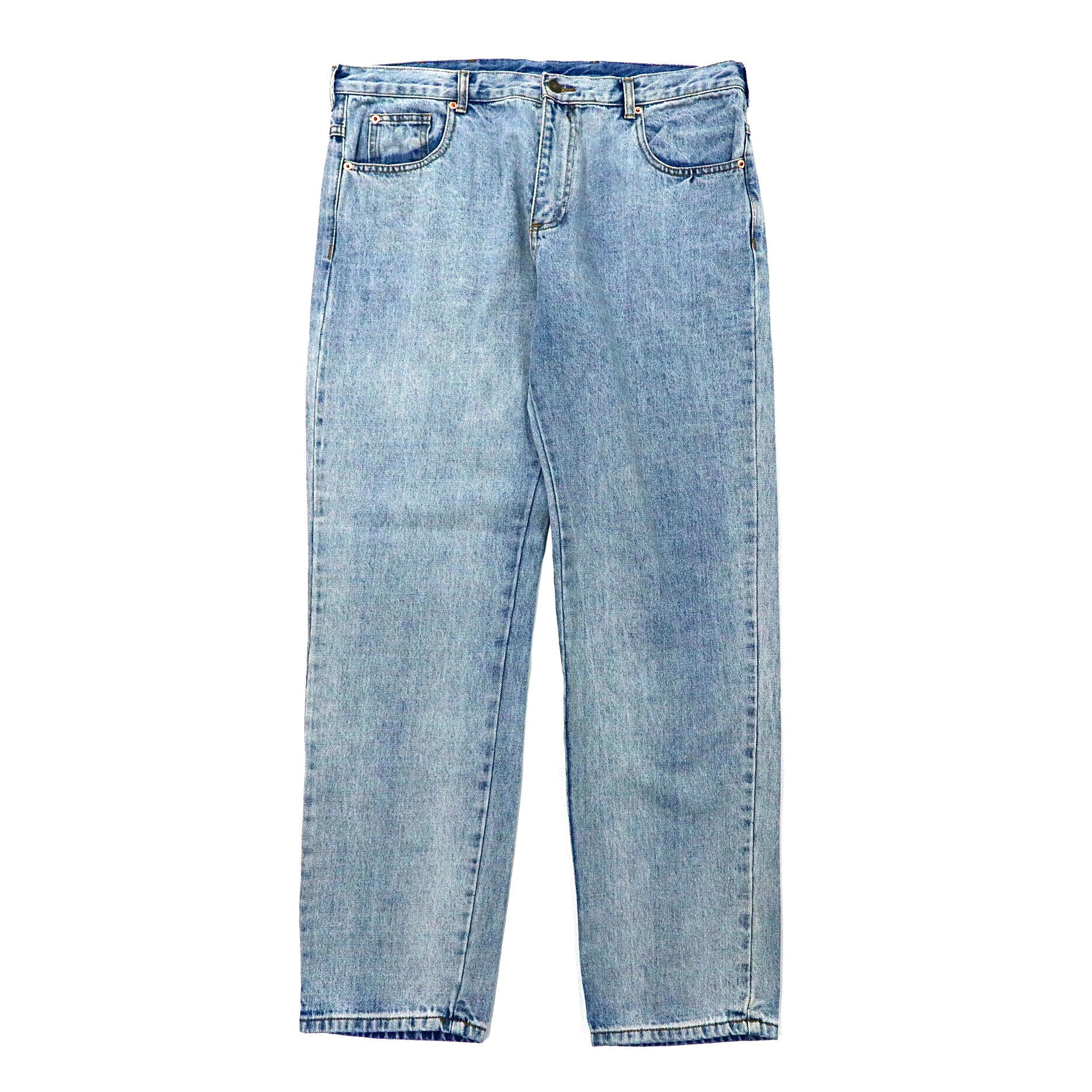 GUCCI Tapered Denim PANTS 36 Blue Logo Paint Italian MADE – 日本然 