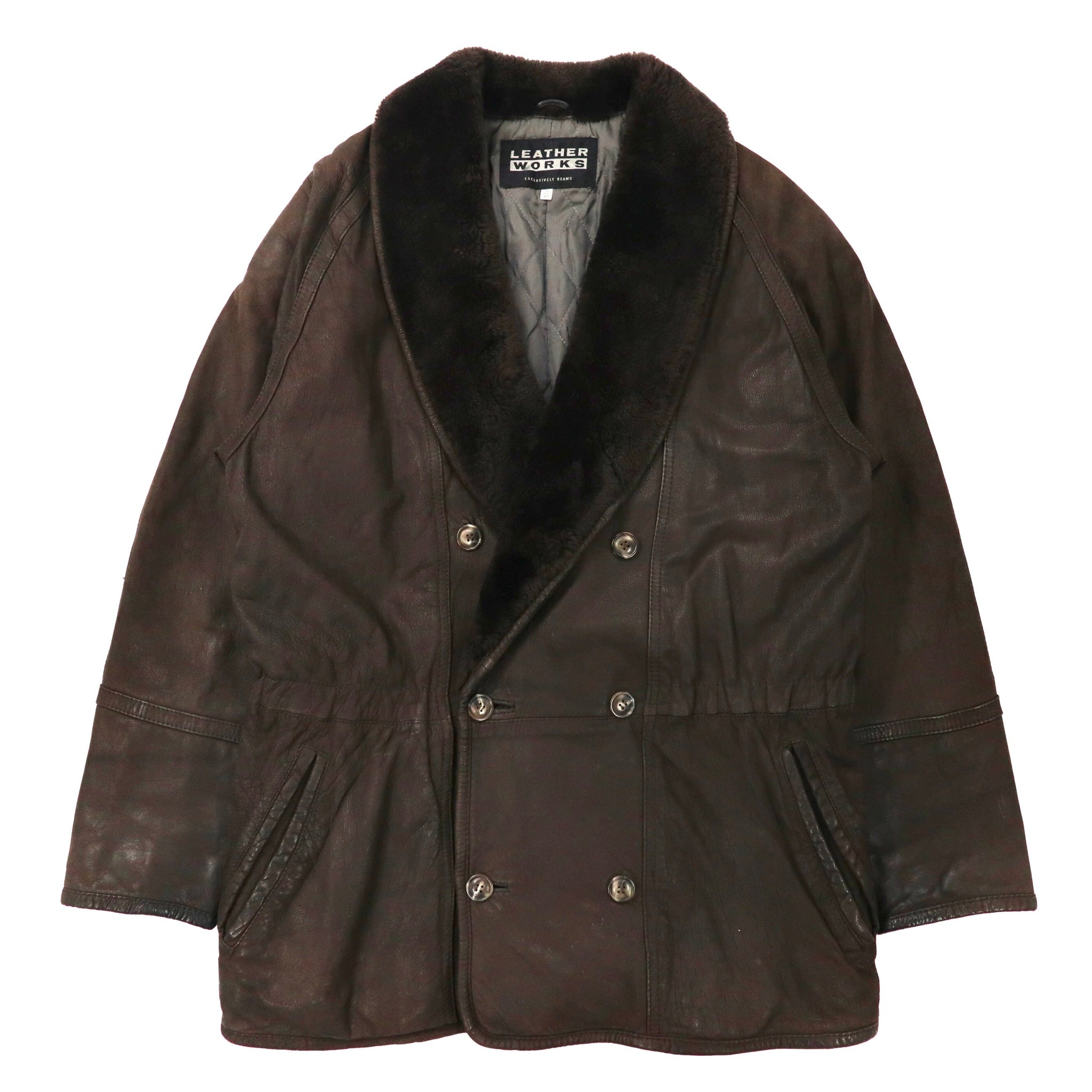 Leather WORKS EXCLUSIVELY BEAMS SHAWL COLLAR Mouton