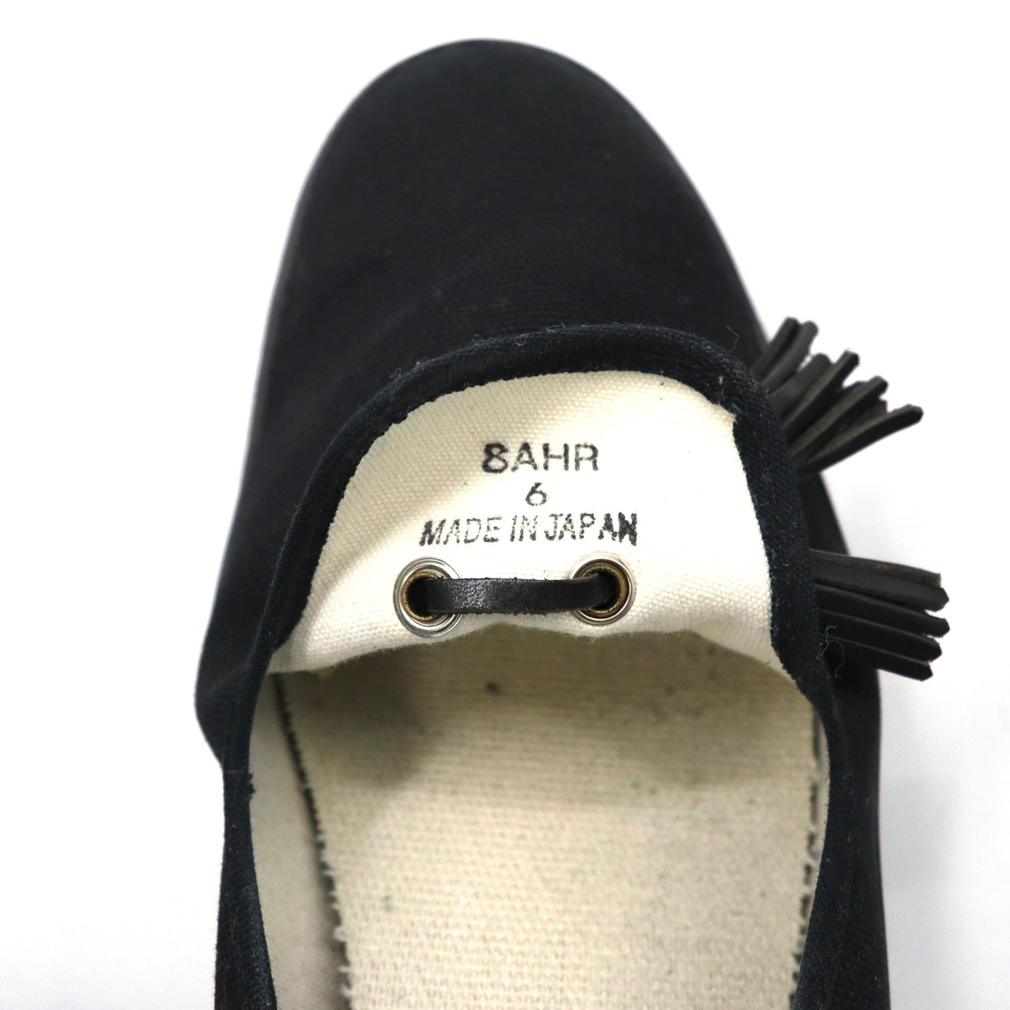 Hender Scheme Tassel Loafer Mule 27.5-28cm Black Canvas PARALLEL / PEAK with tassels 8AHR Made in Japan