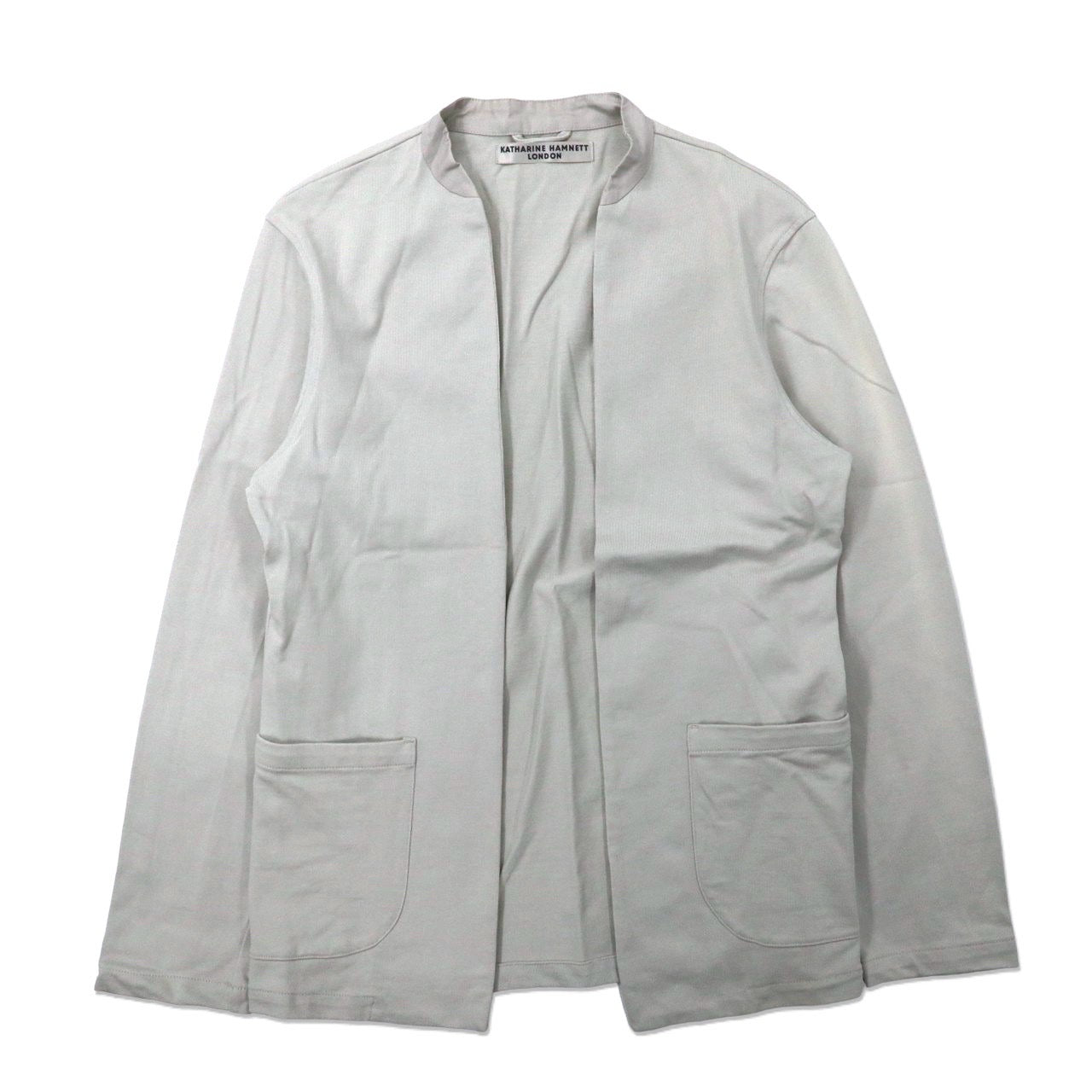 Katharine Hamnett London Collarless Jacket L White Cotton – 日本然