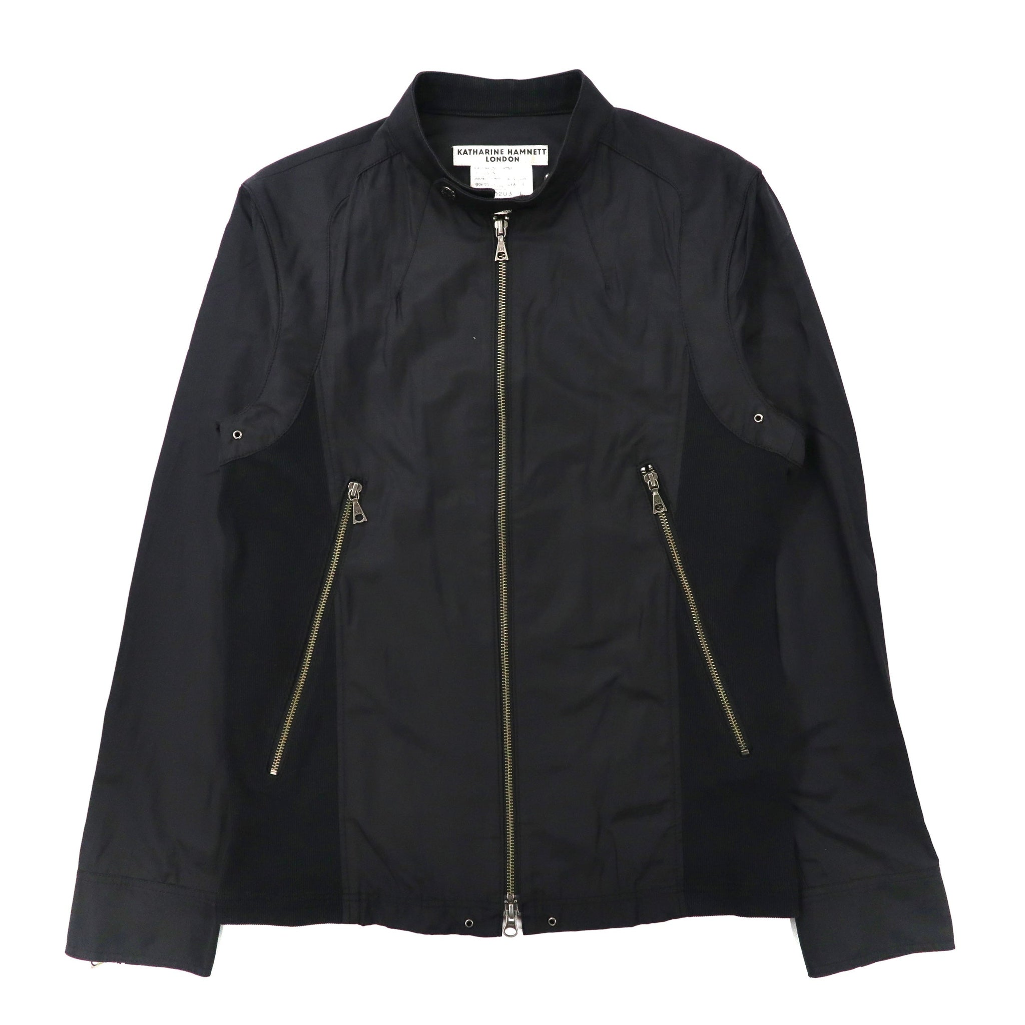 Katharine Hamnett London Single Riders Jacket L Black Double Zip