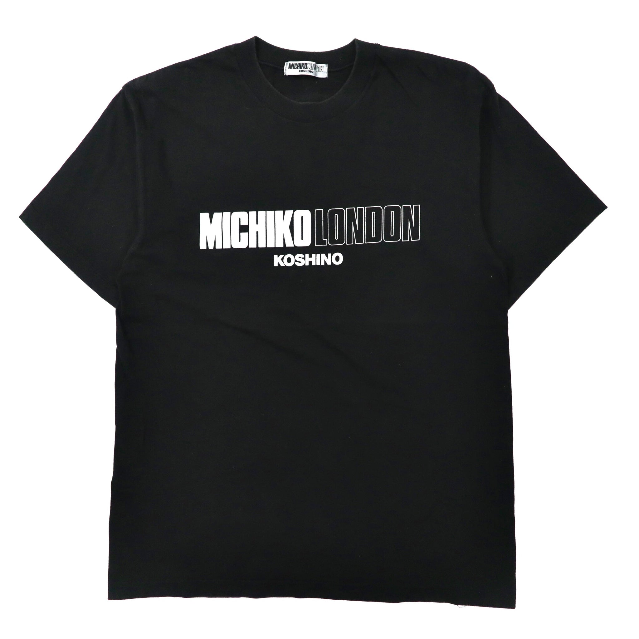 MICHIKO LONDON ロゴプリントTシャツ L ブラック コットン 90年代