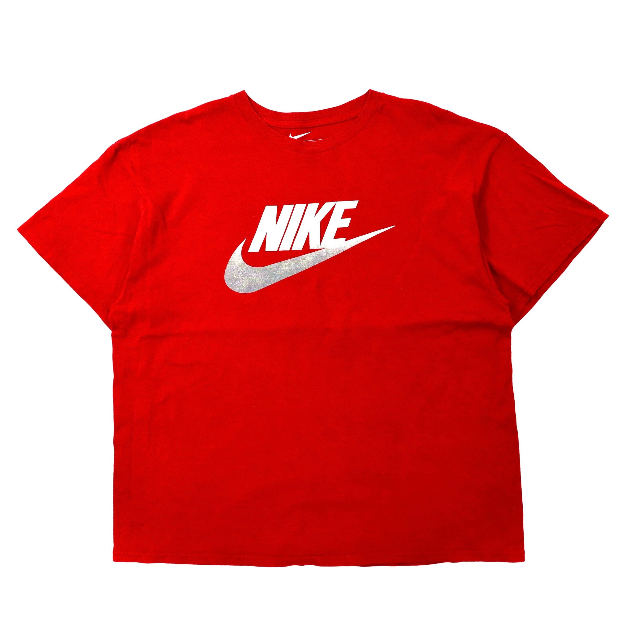 NIKE ビッグサイズ ロゴプリントTシャツ XXL レッド コットン REGULAR ...