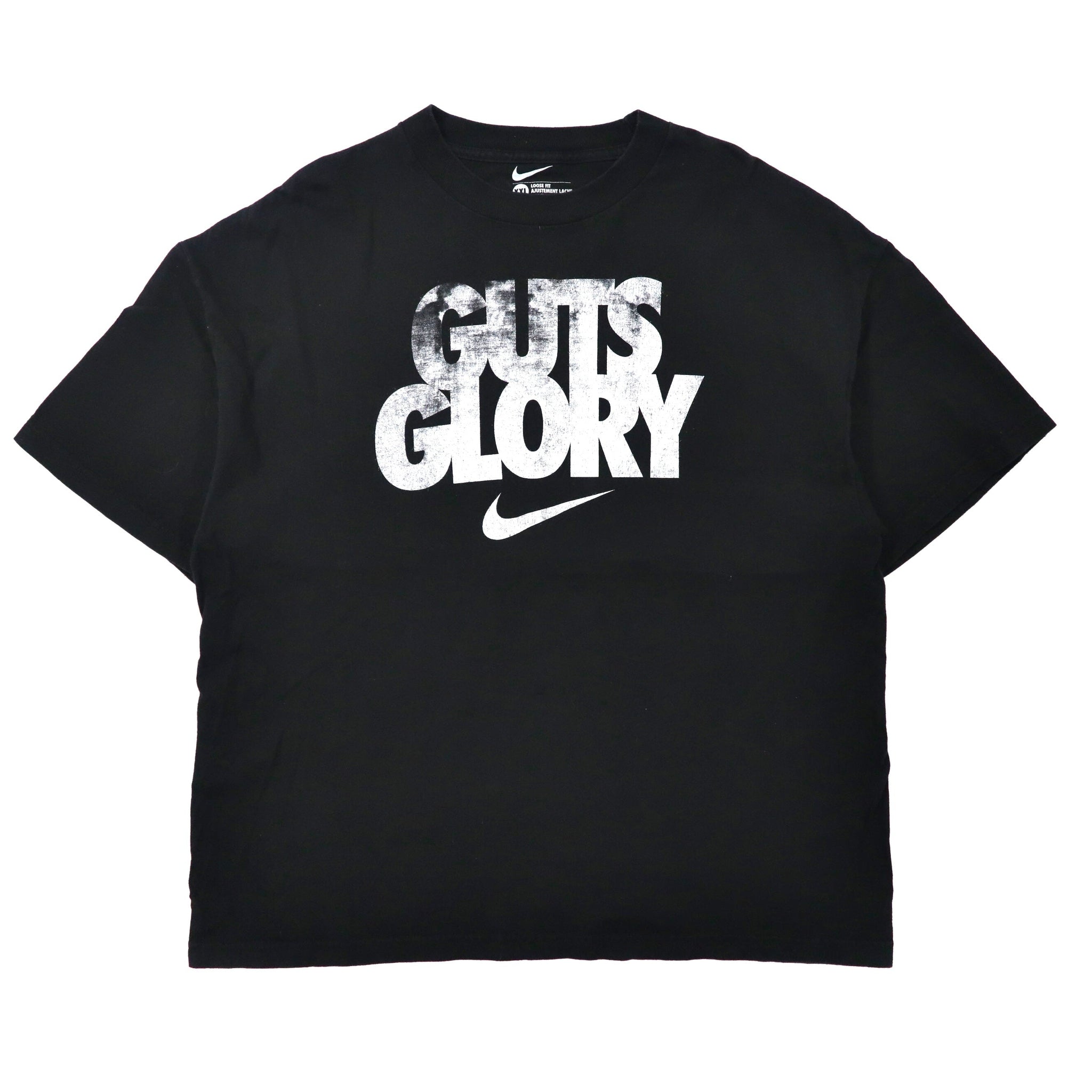 NIKE ビッグサイズ ルーズフィットTシャツ XXL ブラック コットン GUTS GLORY メキシコ製 – 日本然リトテ