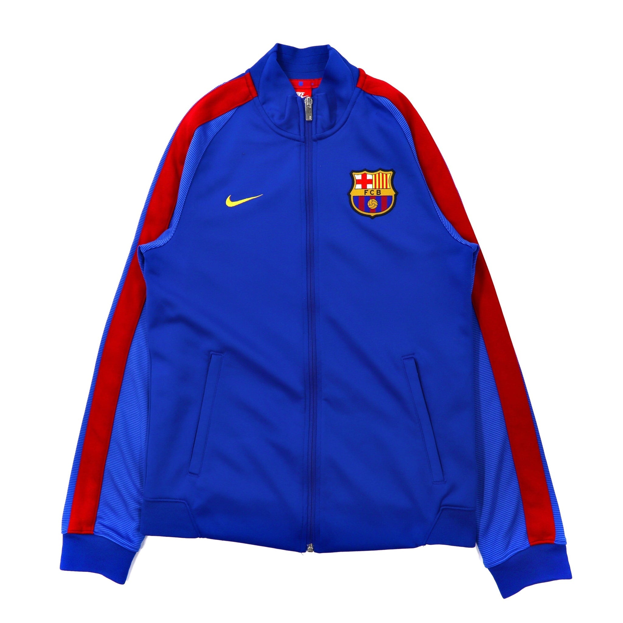 NIKE TRACK JACKET S Blue Polyester FC Barcelona logo embroidery ...