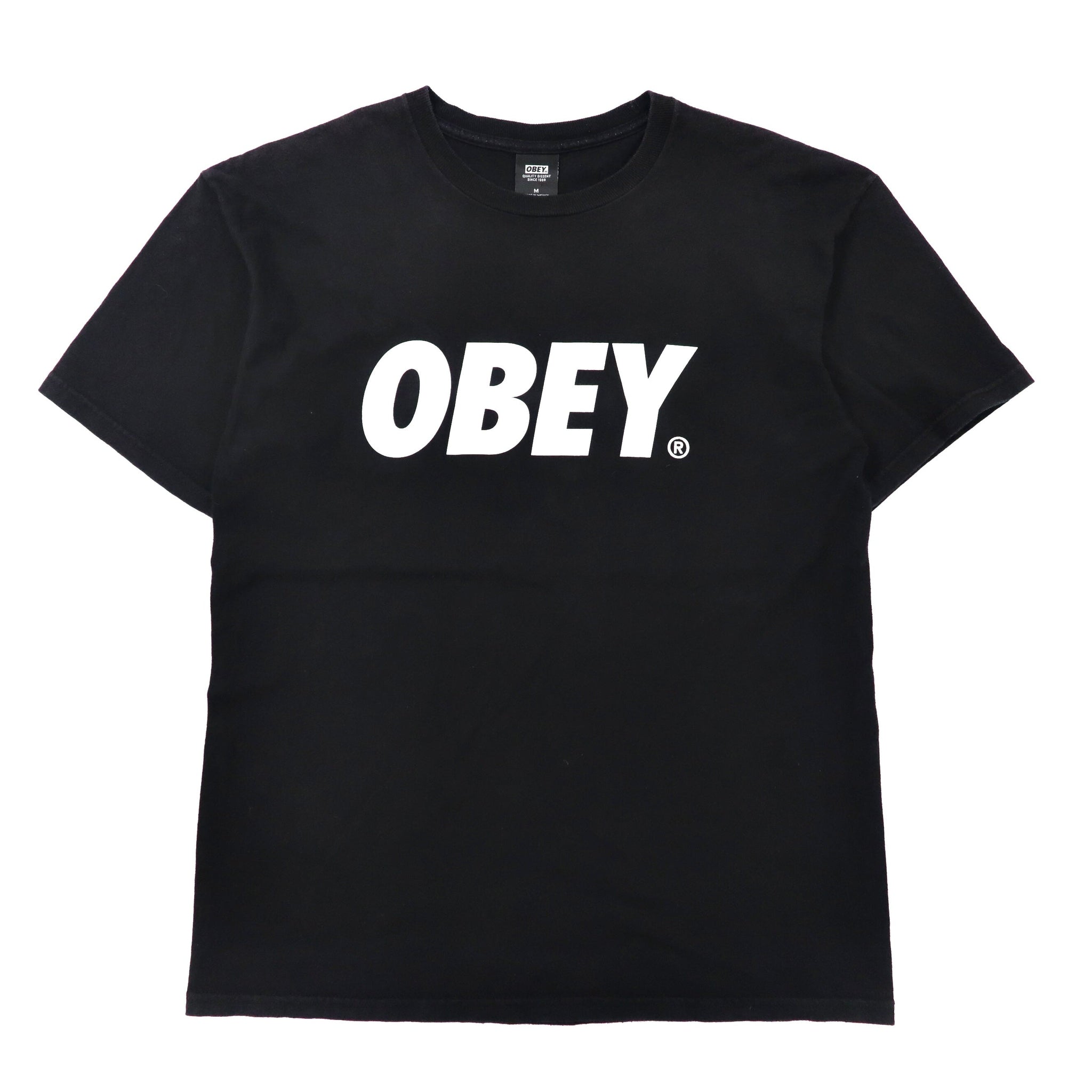 カラーブラック『OBEY』オベイ (M) コットンフードジャケット / ロゴプリント ブラック
