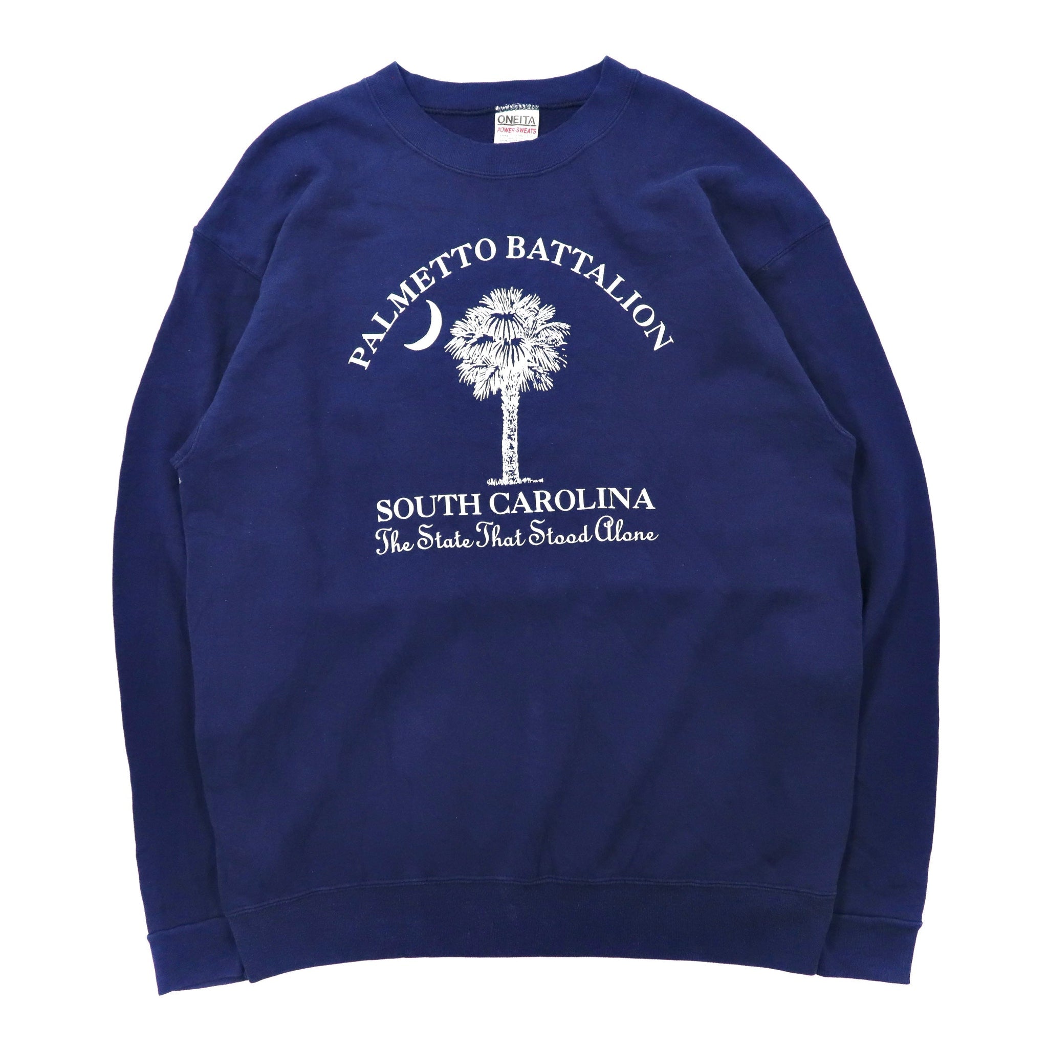 ONEITA Big Size Print Sweatshirt XL Navy Cotton PALMETTO BATTALION