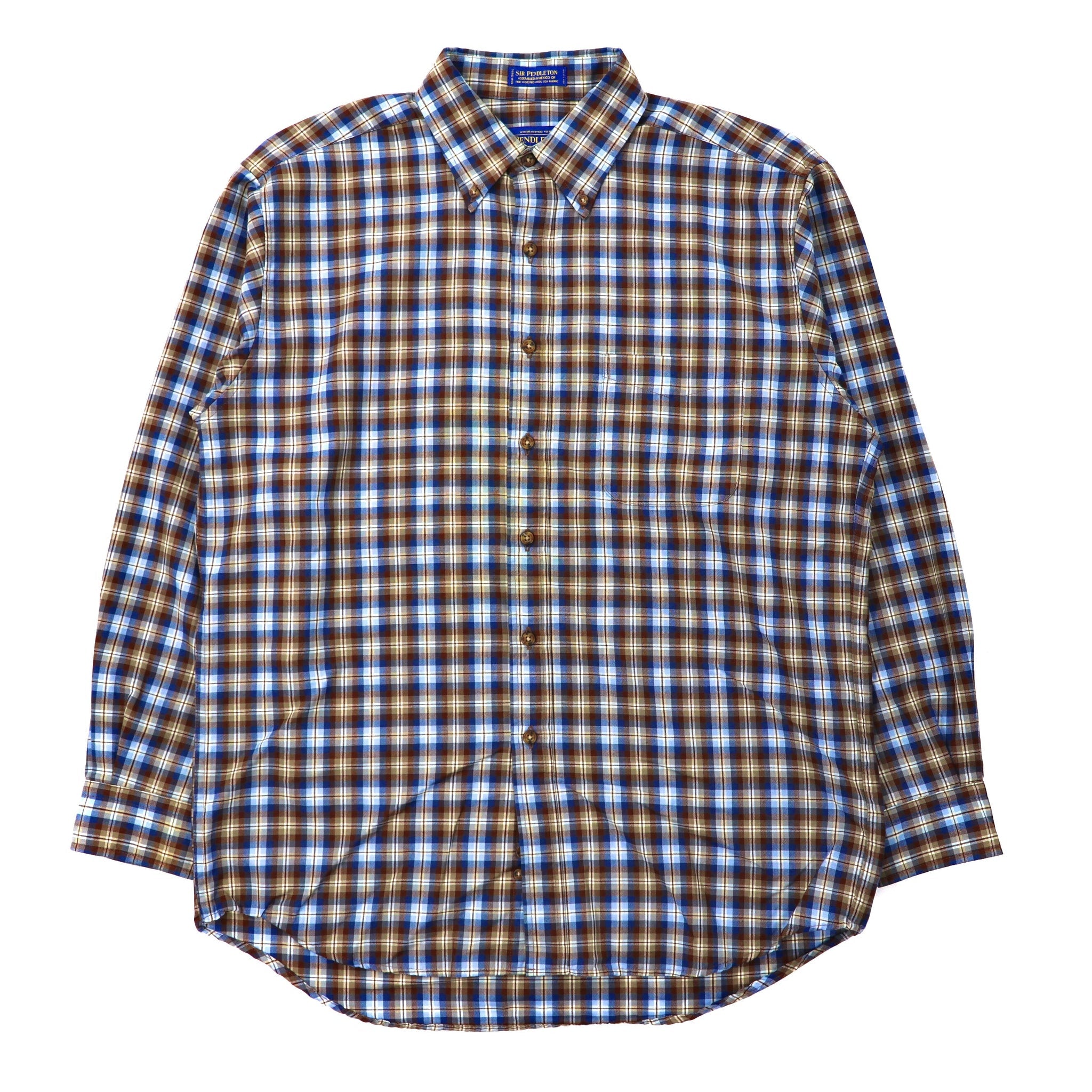 Pendleton Button-Down Shirt L Multicolor CHECKED Wool Mexico Made 