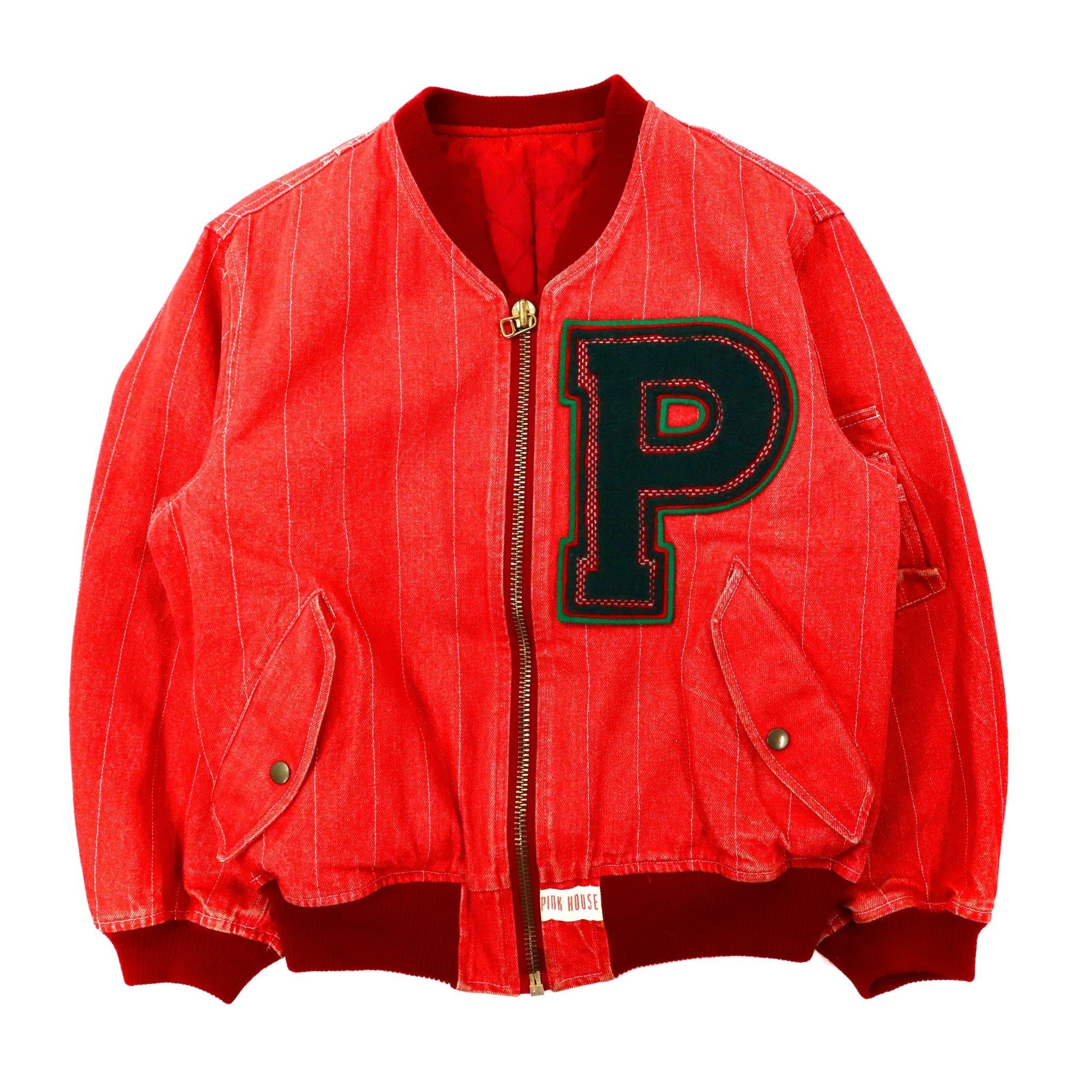 PINK HOUSE Bomber Jacket MA-1 Flight Jacket FREE Red Cotton