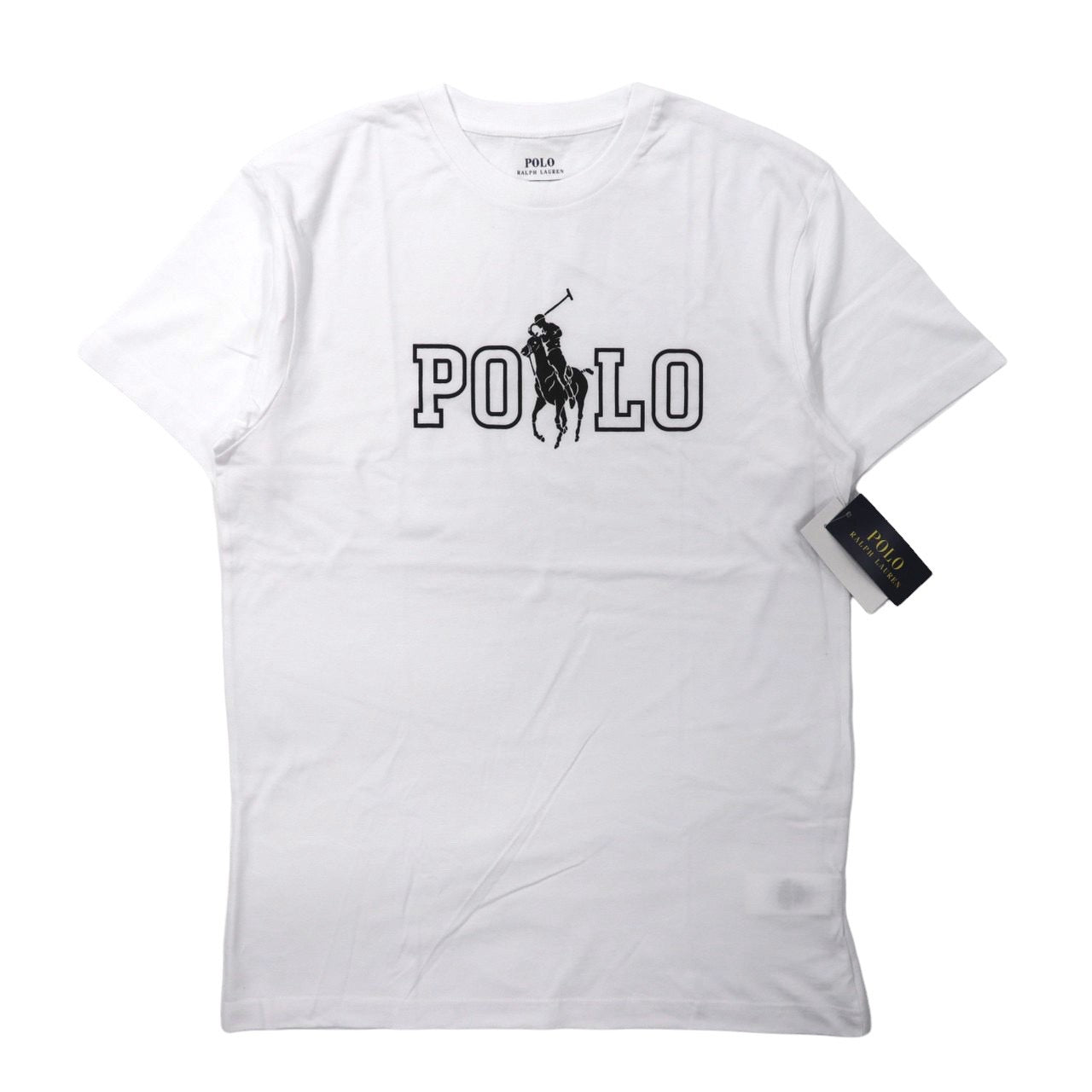 POLO RALPH LAUREN T -shirt M White Cotton Logo Big Pony Print Peru MADE  UNUSED – 日本然リトテ