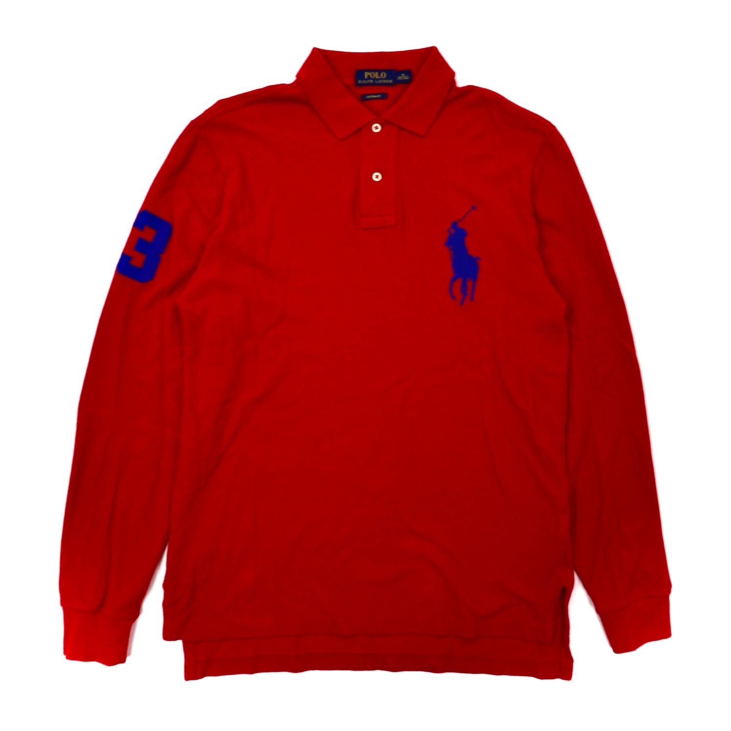 POLO RALPH LAUREN RUGBY SHIRT M Red Custom FIT Big Pony Embroidery