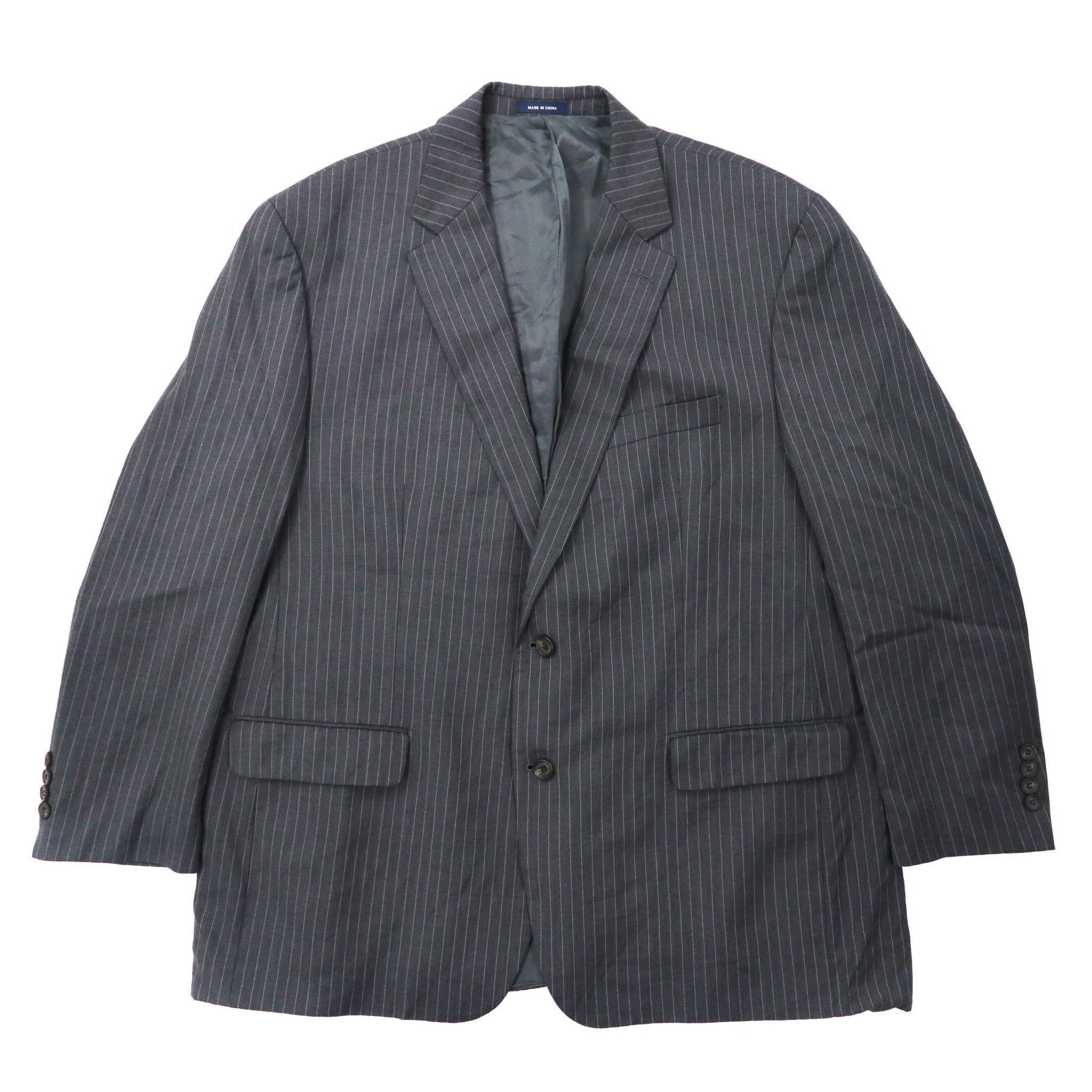 RALPH LAUREN 2B Tailored Jacket 48 Gray Striped Wool