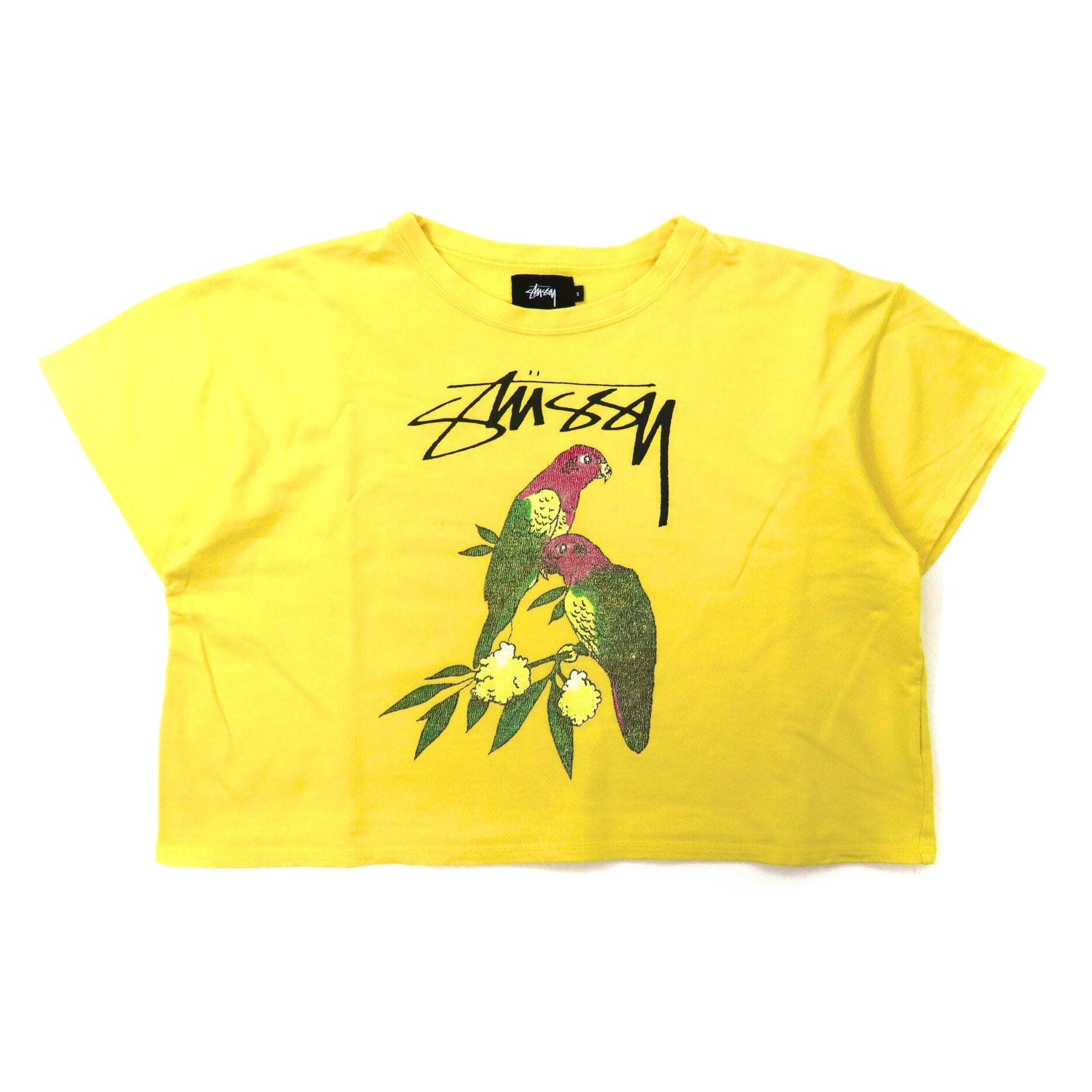 Stussy クロップド ロゴプリントTシャツ S イエロー コットン Parrots Tee 日本製 – 日本然リトテ