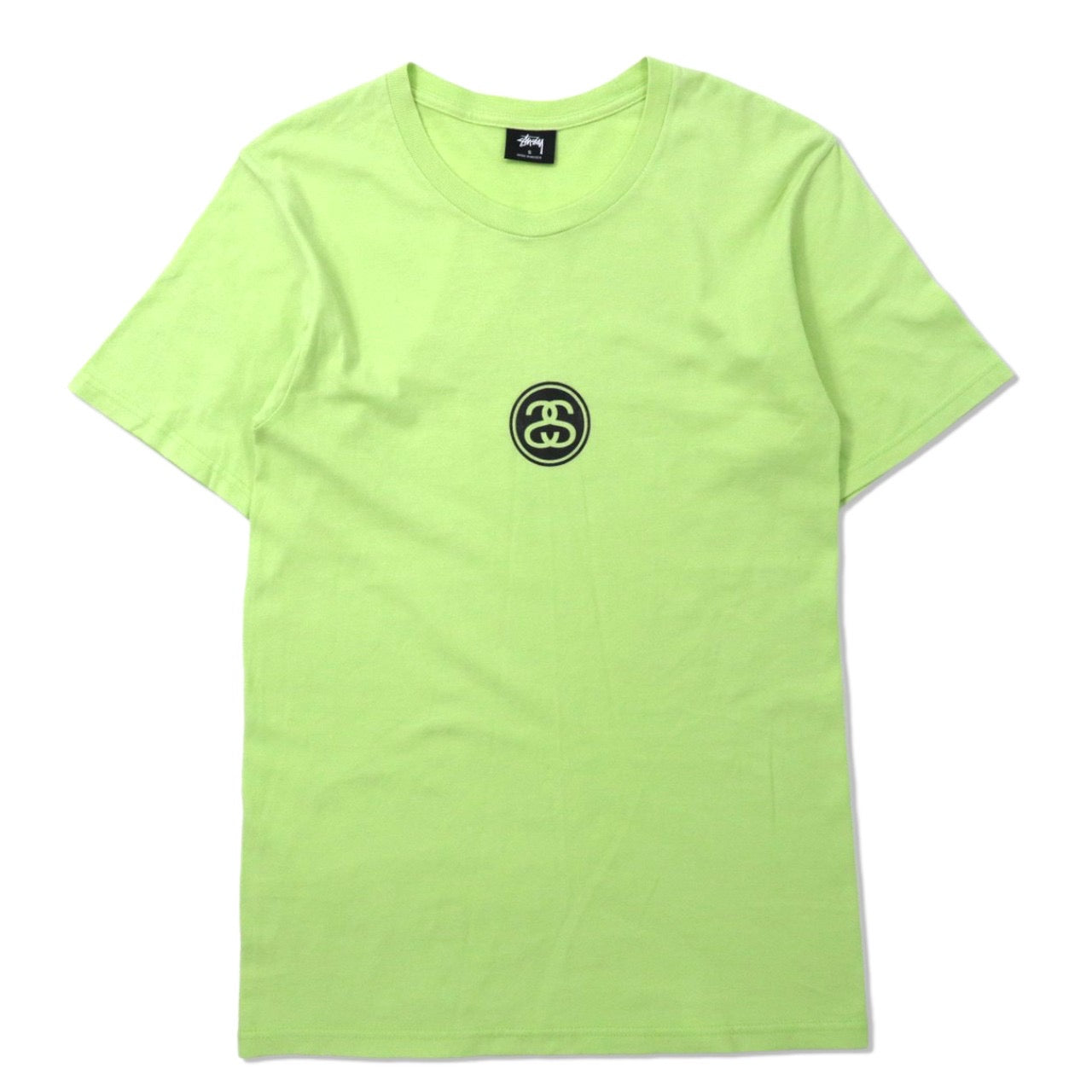 Stussy ロゴプリントTシャツ S グリーン コットン シャネルロゴ 