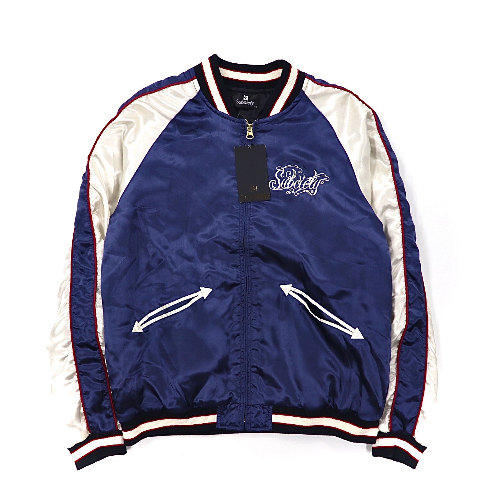 Subciety Souvenir Satin Jacket S Blue Embroidery 60020 Unused 