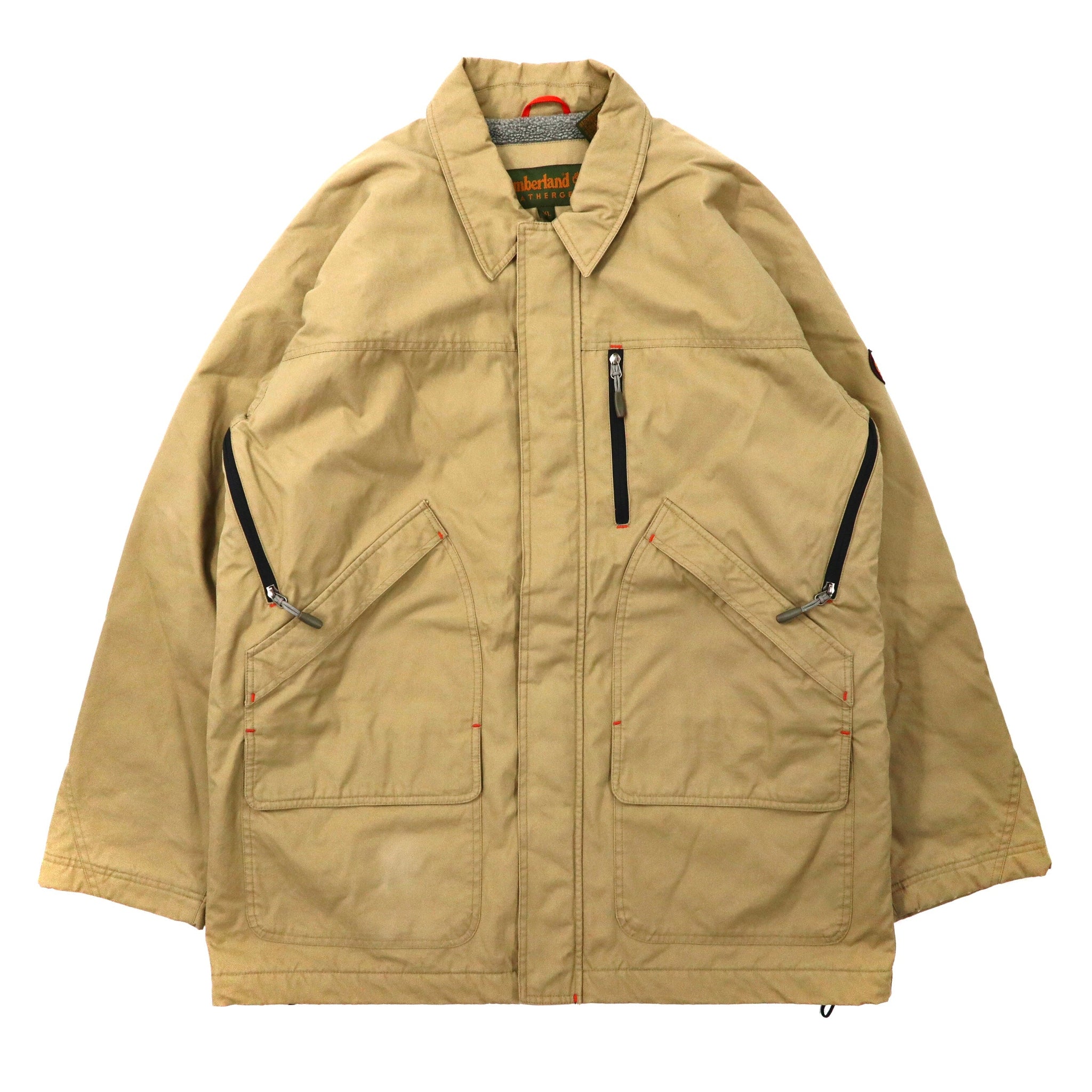 Timberland Over COAT XL Beige Cotton BOA FLEECE Liner 90s