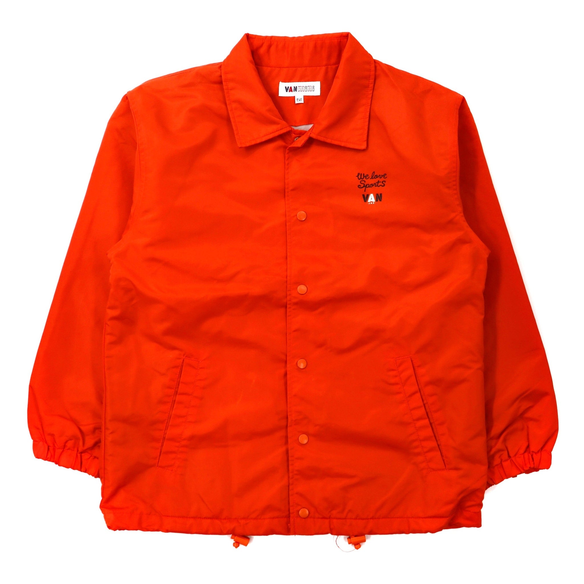 VAN MINI Coach Jacket 150 Orange Nylon Buck Logo Print – 日本然リトテ