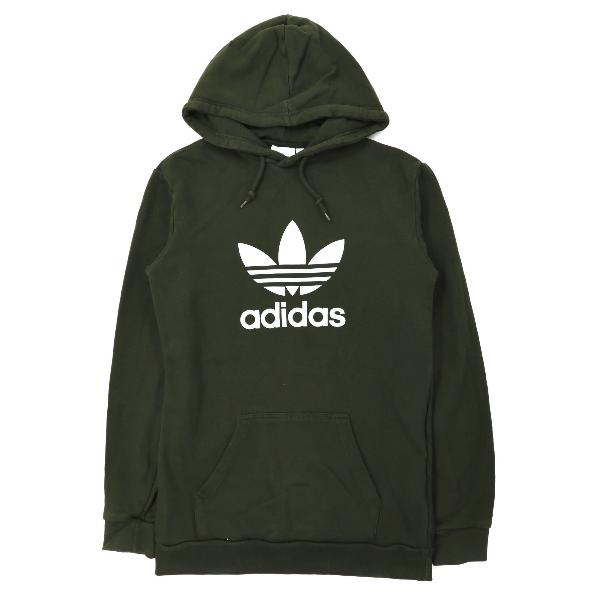 adidas originals パーカー M カーキ コットン トレフォイルロゴプリント