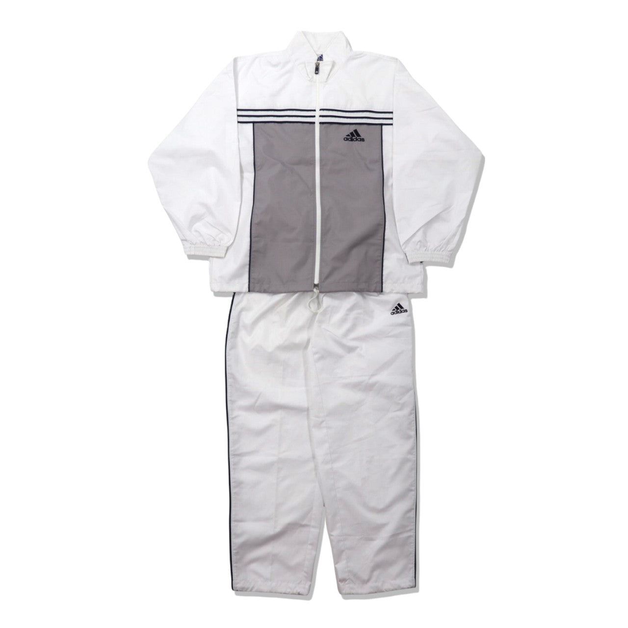 Adidas Track Jacket Setup Jersey M White Polyester Logo Embroidery – 日本然リトテ