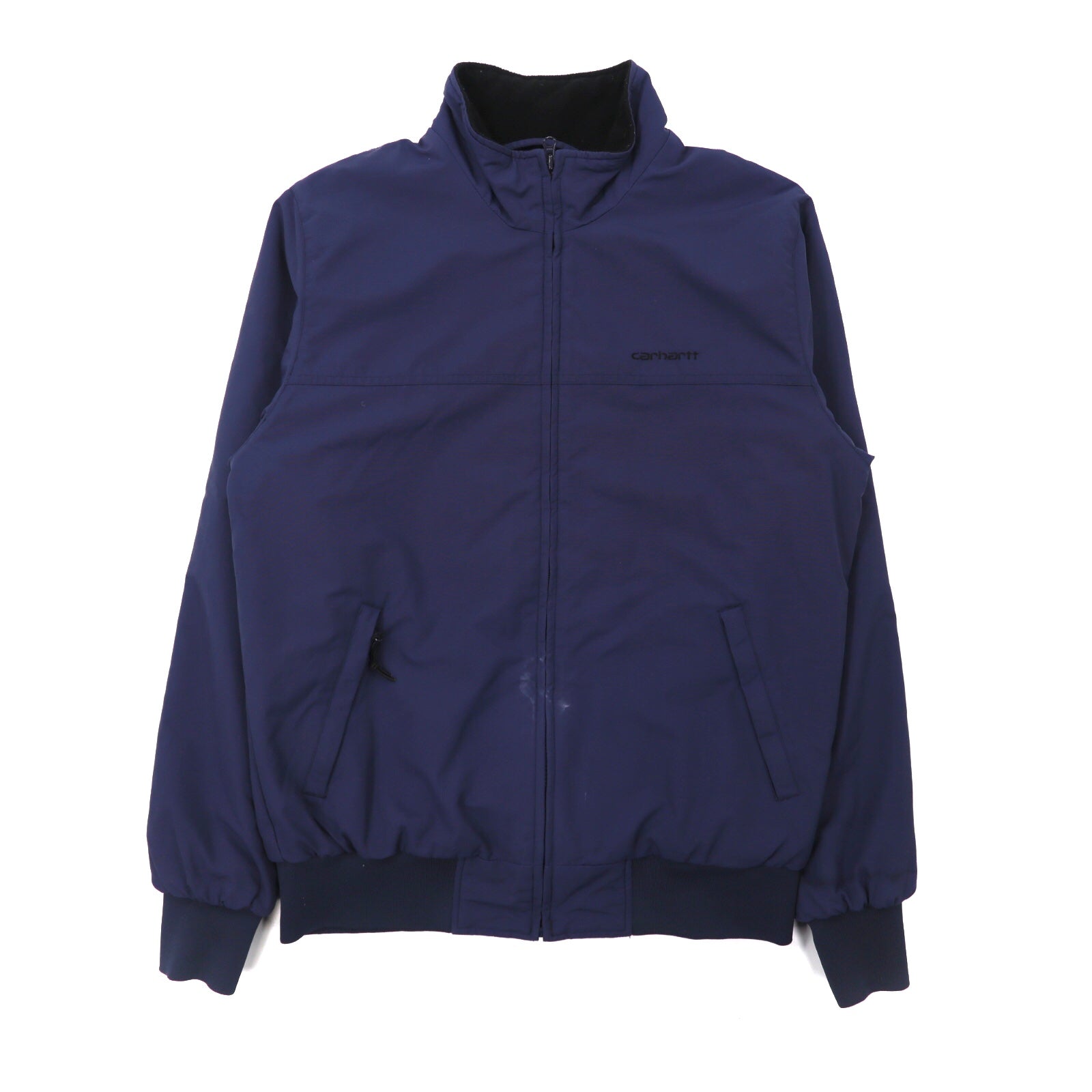 Carhartt Nylon Fleece Jacket S Navy Nylon Logo Embroidery – 日本