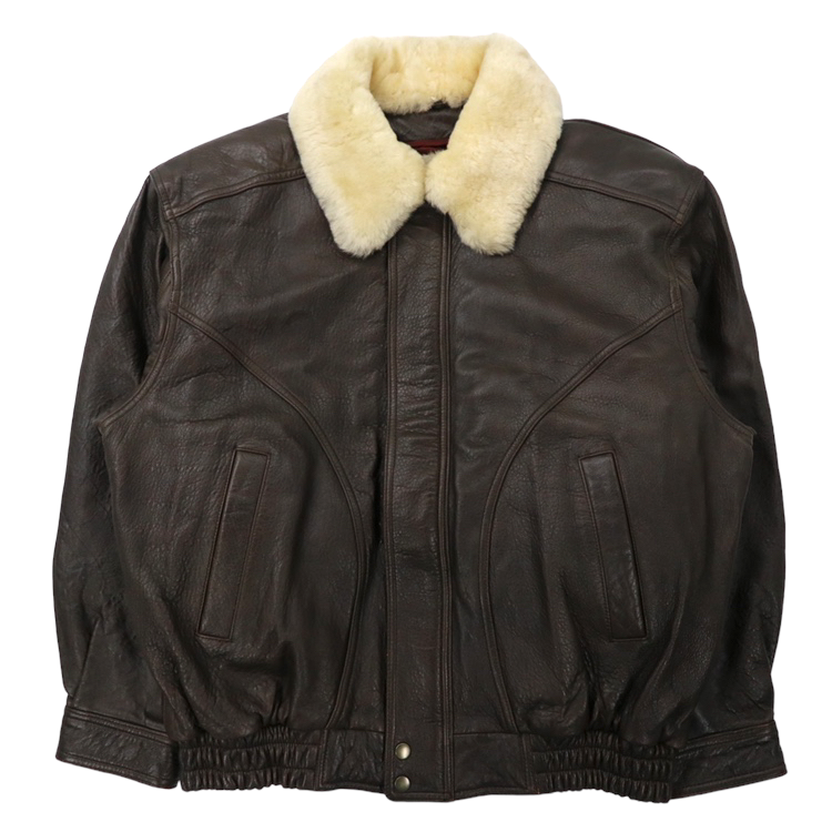 Charley Bay G-1 Leather Flight Jacket 3L Brown French Leather Boa ...