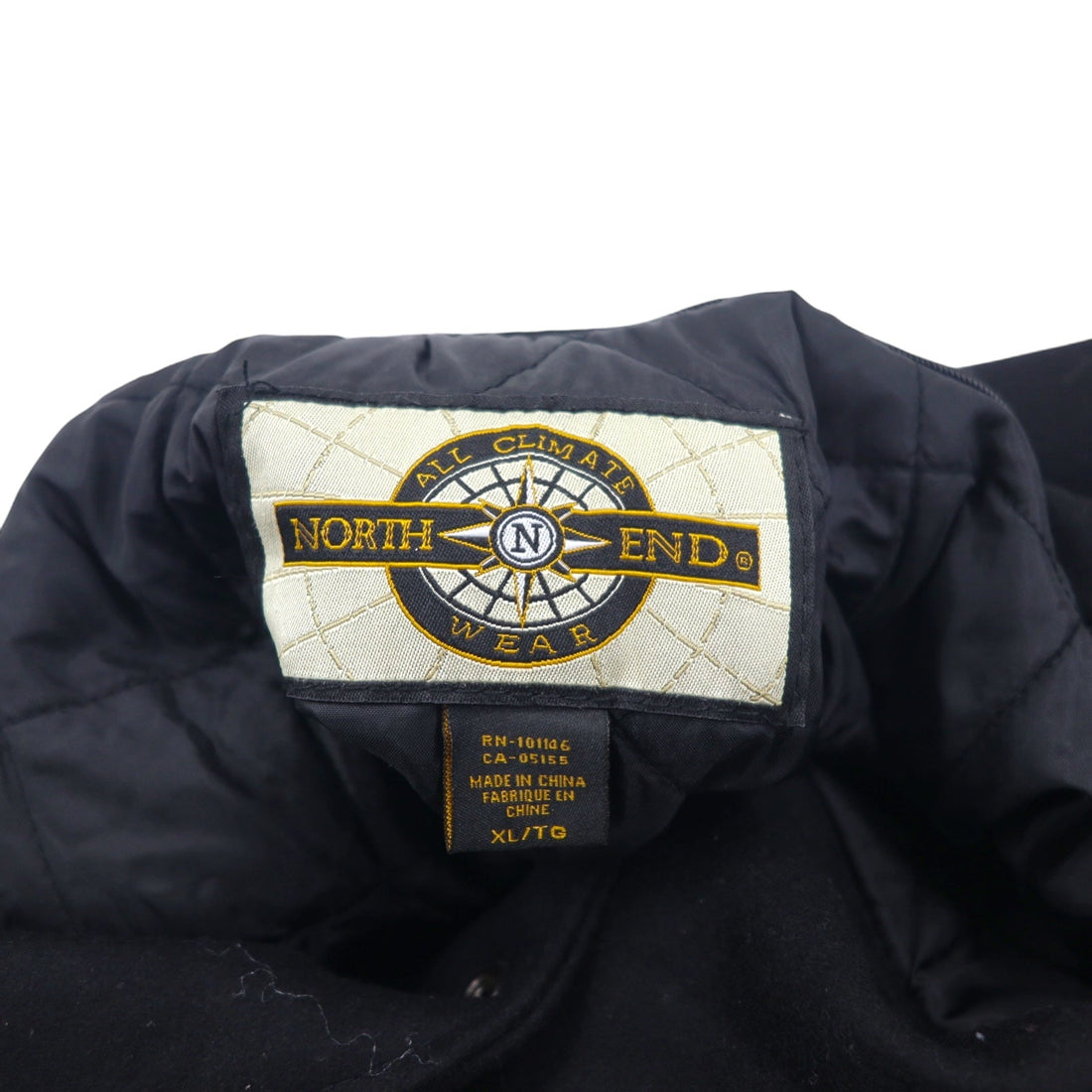 00年代 NORTH END 袖レザー メルトン スタジャン XL ブラック ウール NEW BRUNSWICK - 日本然リトテ