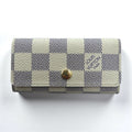 LOUIS VUITTON Damier Azur Multicle 4 Quadruple Key Case White N60020 Made in France