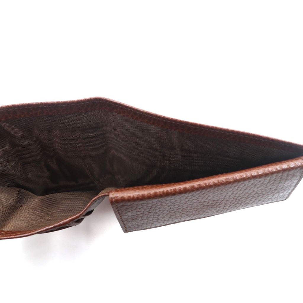 CELINE Bifold Wallet Brown Leather Embossed Triomphe Engraved Old Unused Item